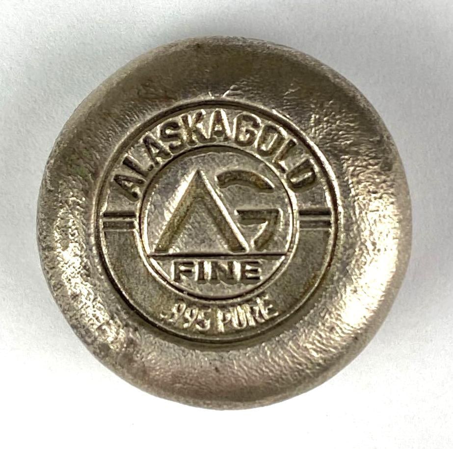 RARE Dennis England Alaska Gold 3 oz .995 Fine Silver Hand Poured Round: Alaska Gold 3 oz .995 Fine Silver Hand Poured Round