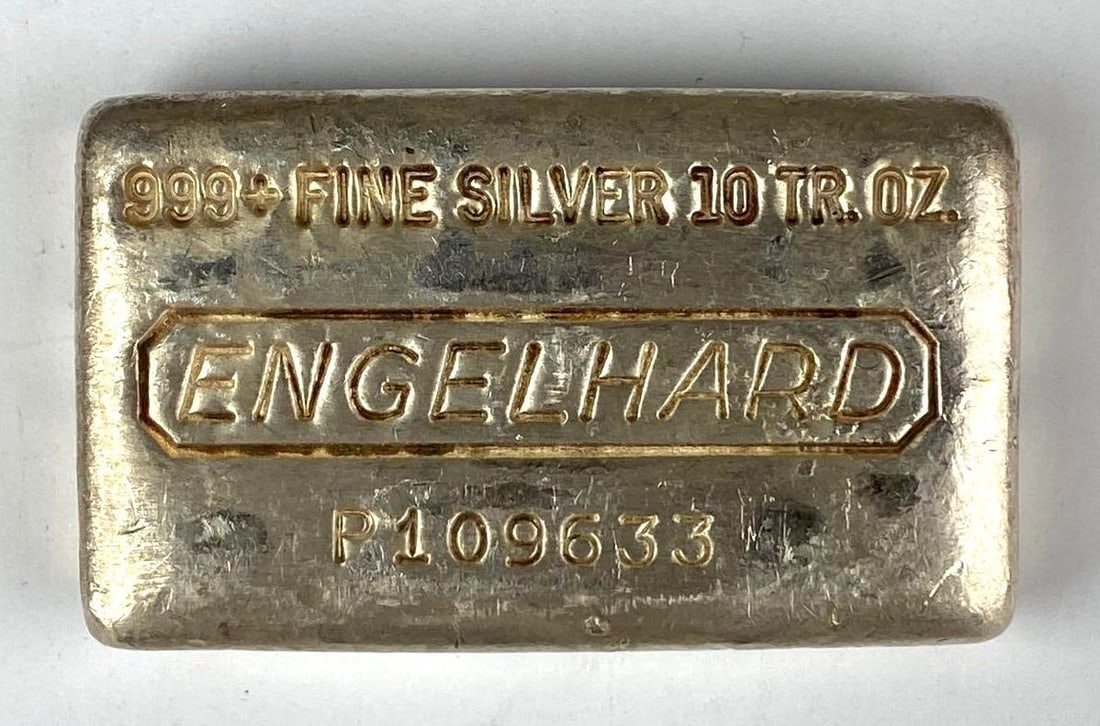 Engelhard WAFFLEBACK 10 oz 999 Fine Silver Ingot/Bar: Engelhard 10 oz 999 Fine Silver Ingot/Bar