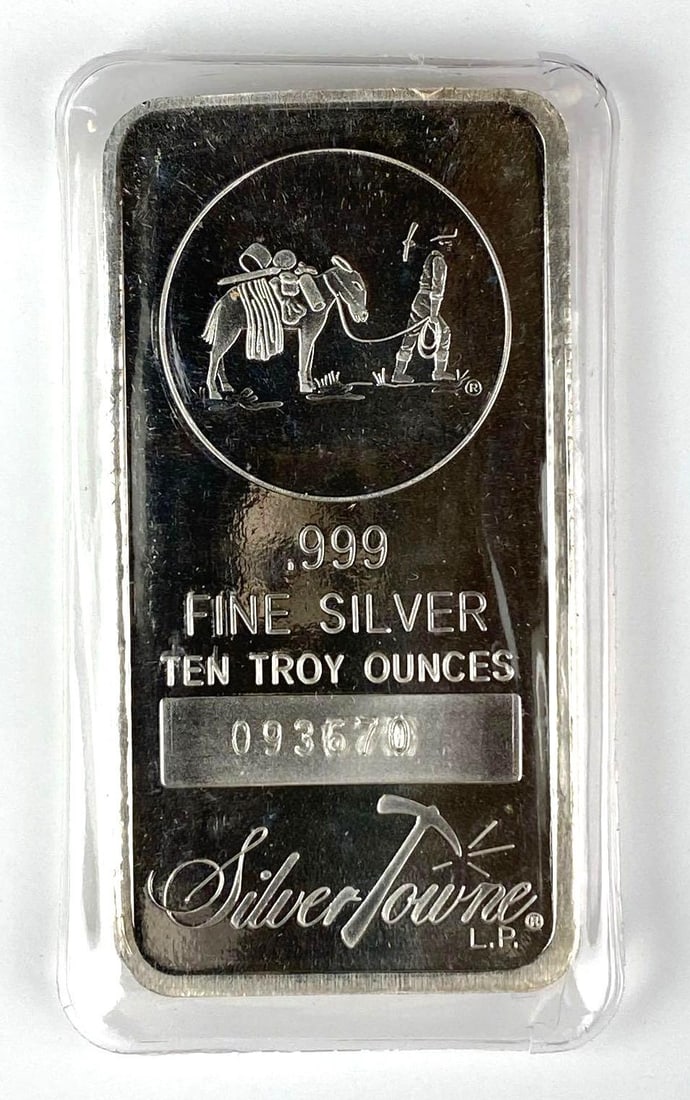 SilverTowne Prospector 10 oz .999 Silver Ingot/ Bar (1 of 2)