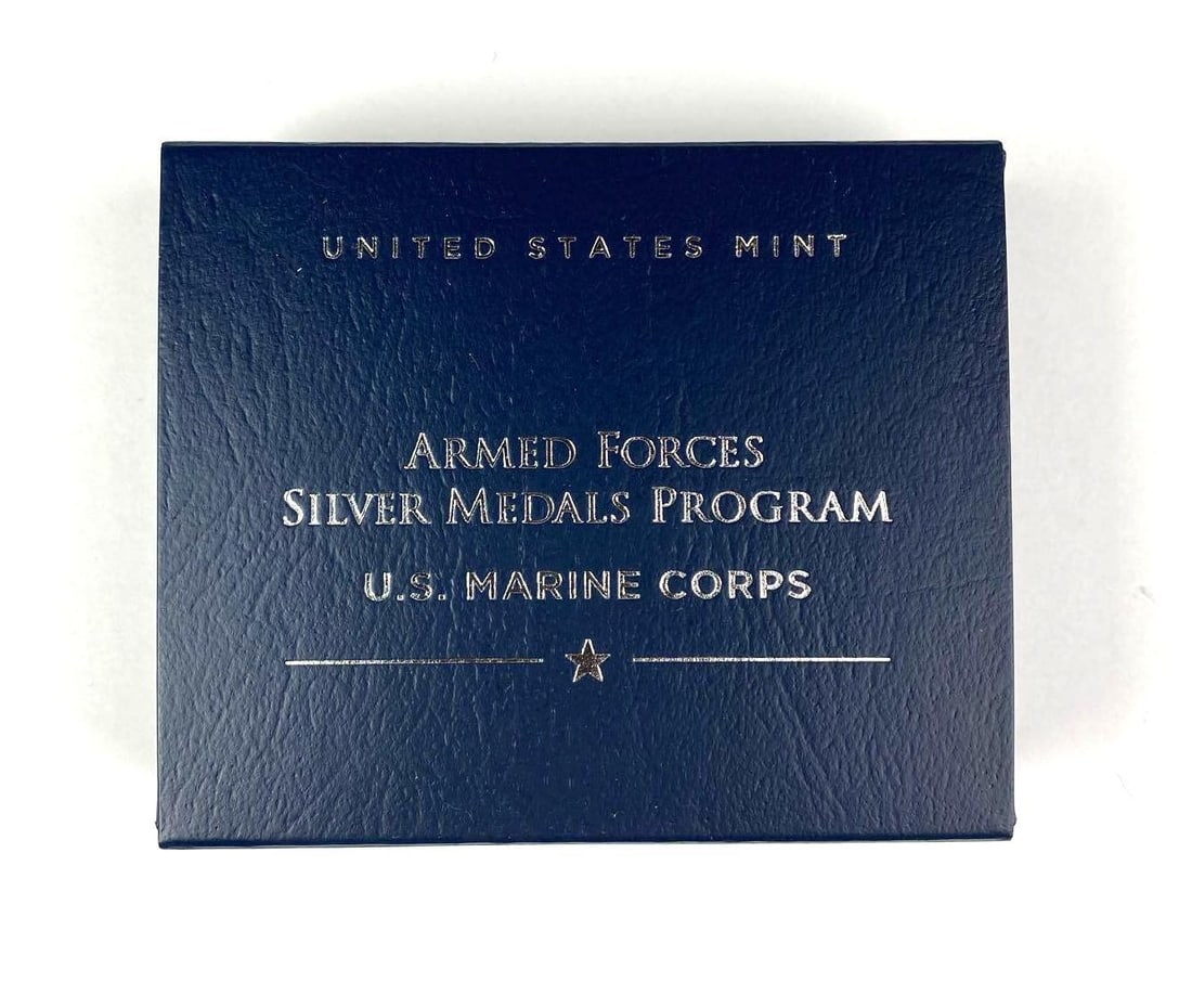 US Mint Armed Forces Silver Medals Program US Marines 1 oz 99.9 Silver Proof Medal: Includes COA