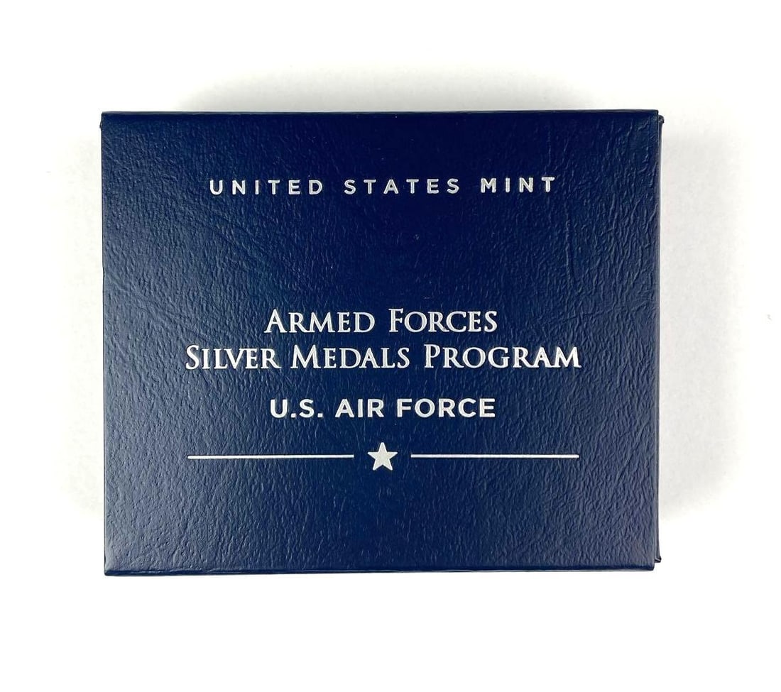 US Mint Armed Forces Silver Medals Program US Air Force 1 oz 99.9 Silver Proof Medal: Includes COA