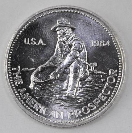 1984 Engelhard Prospector 1oz. .999 Fine Silver: One Ounce .999 Fine Silver.