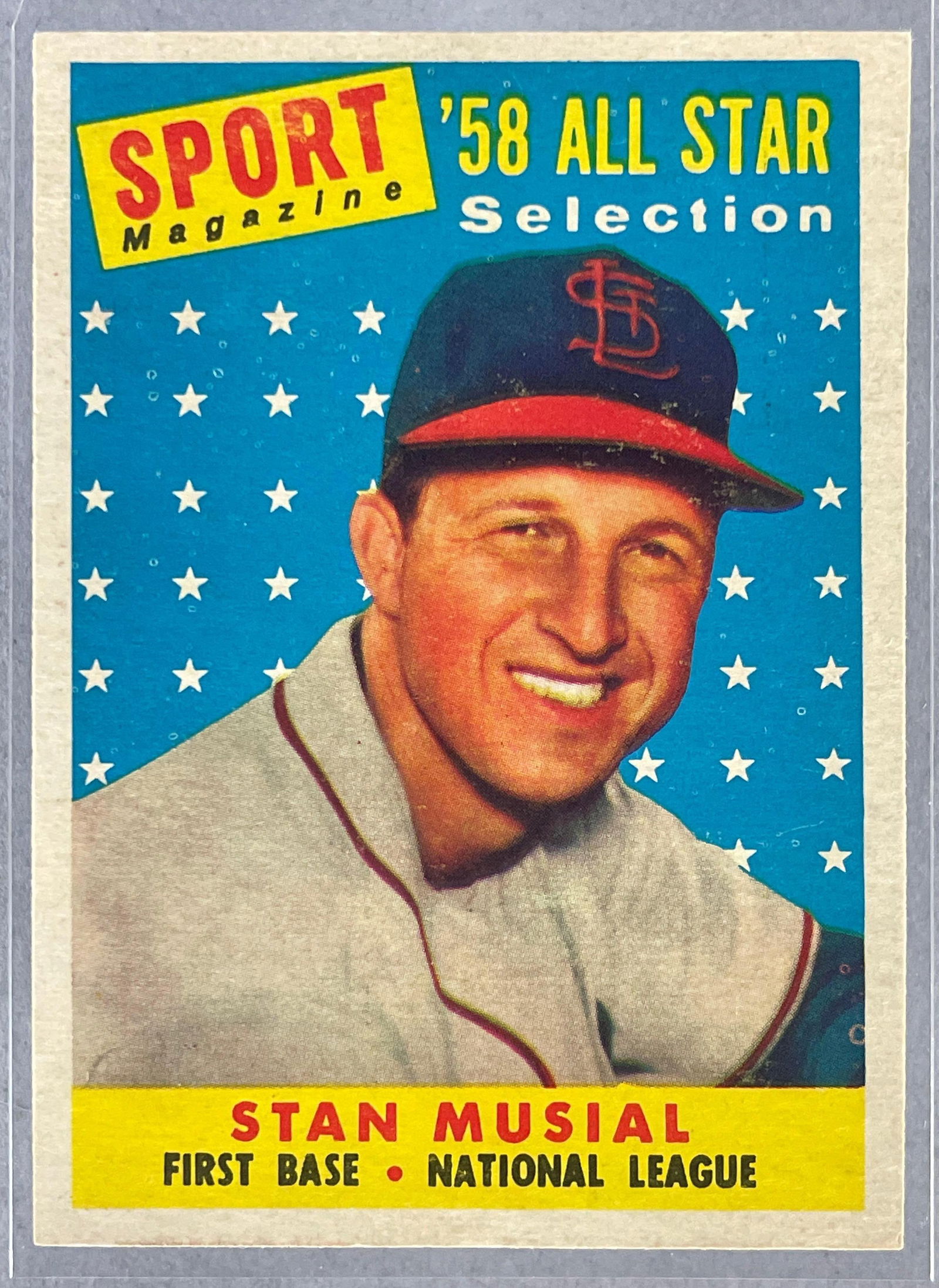 1958 Topps All-Star Stan Musial #476: 1958 Topps All-Star Stan Musial #476, Nice centering, EX - EXMT