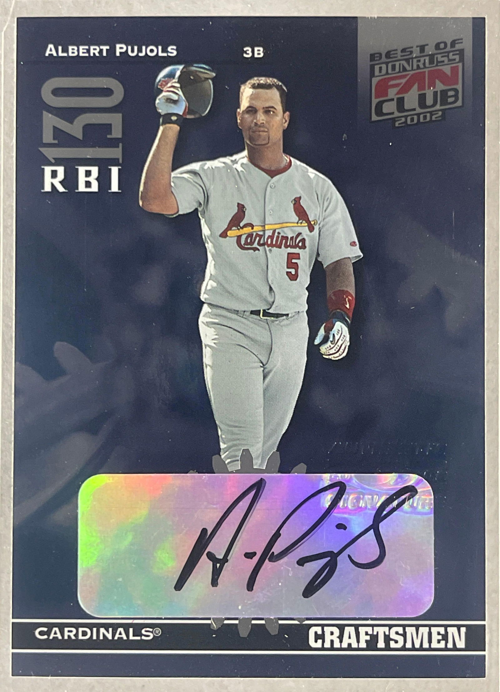 2002 Donruss Fan Club Craftsman Auto Albert Pujols 2/300 (1 of 2)