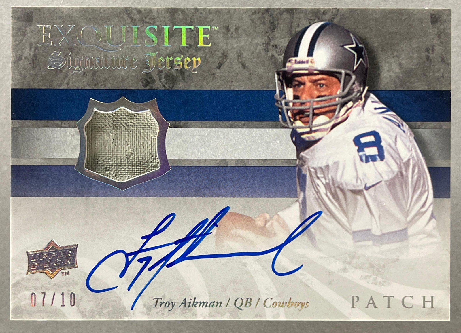 2008 Exquisite Signature Jersey Auto Troy Aikman 7/10: Auto Troy Aikman, 7/10