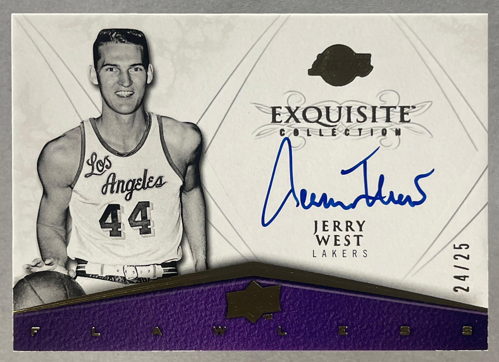 2008 - 09 Exquisite Collection Flawless Auto Jerry West 24/25: Auto Jerry West 24/25