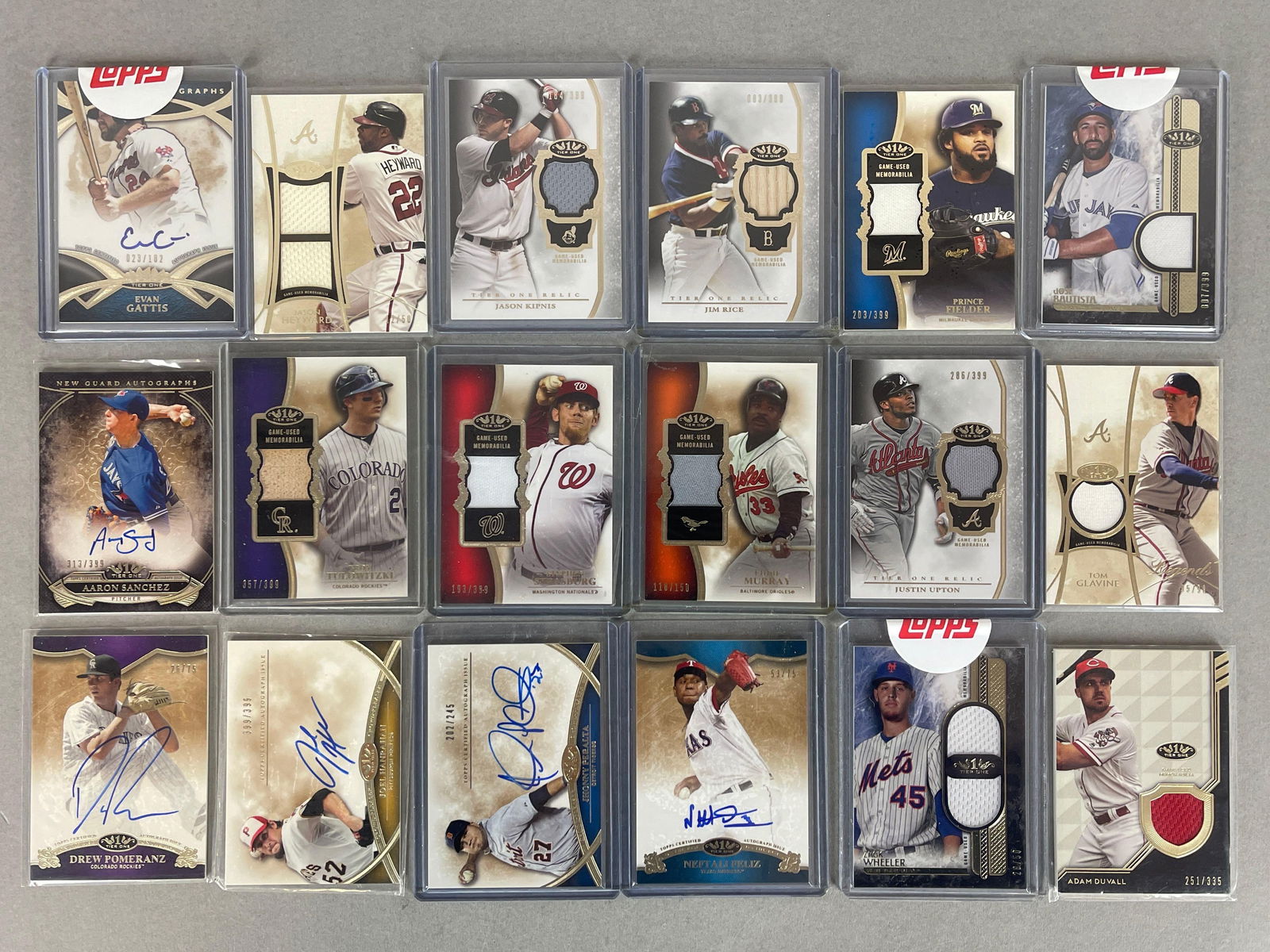 18 - 2012 - 18 Topps Tier One Baseball Jersey and Auto Cards (1 of 2)