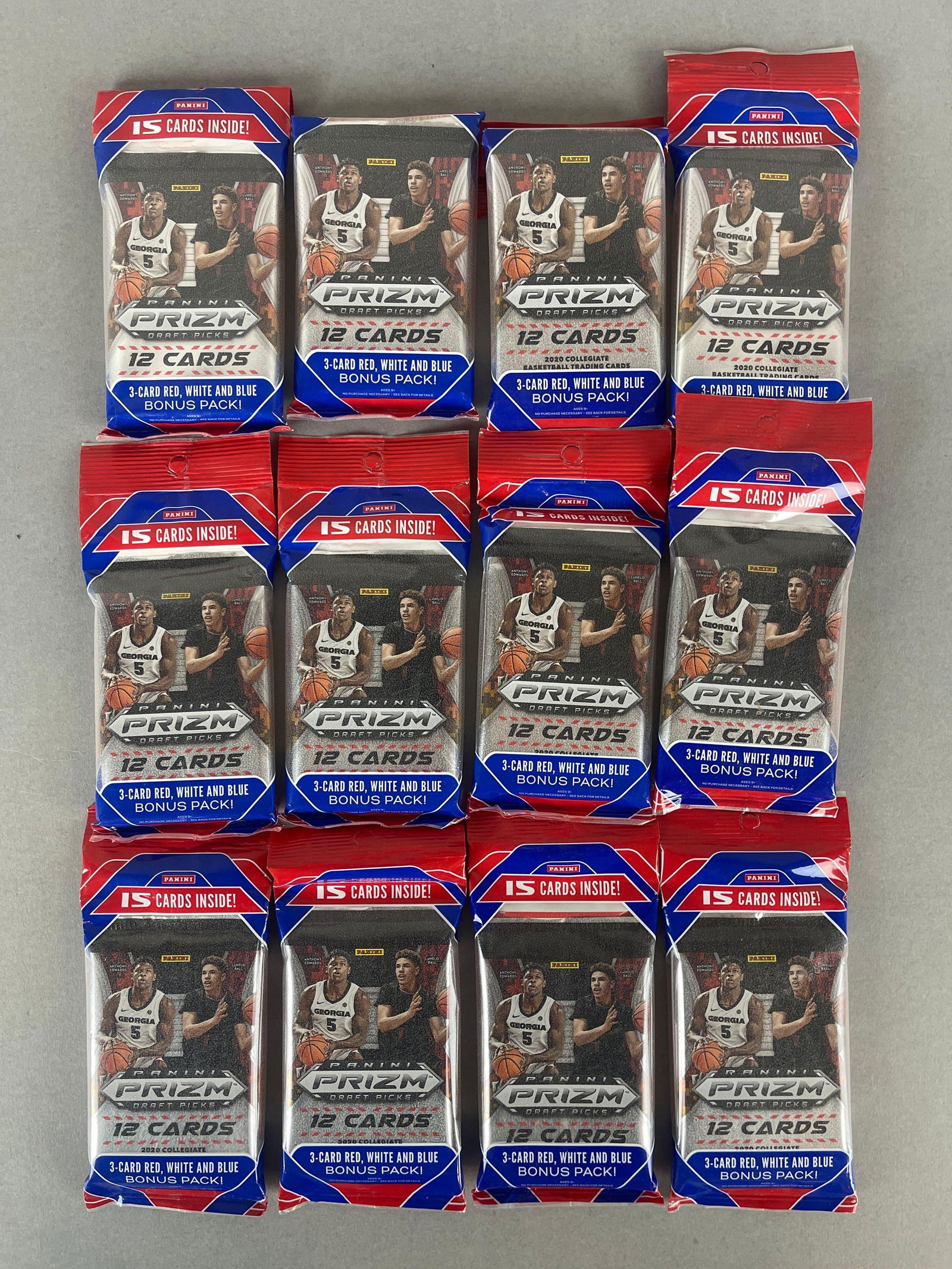 12 - 2020 Panini Prizm Draft Picks Basketball Cello Fat Packs: 12 - Cards per pack