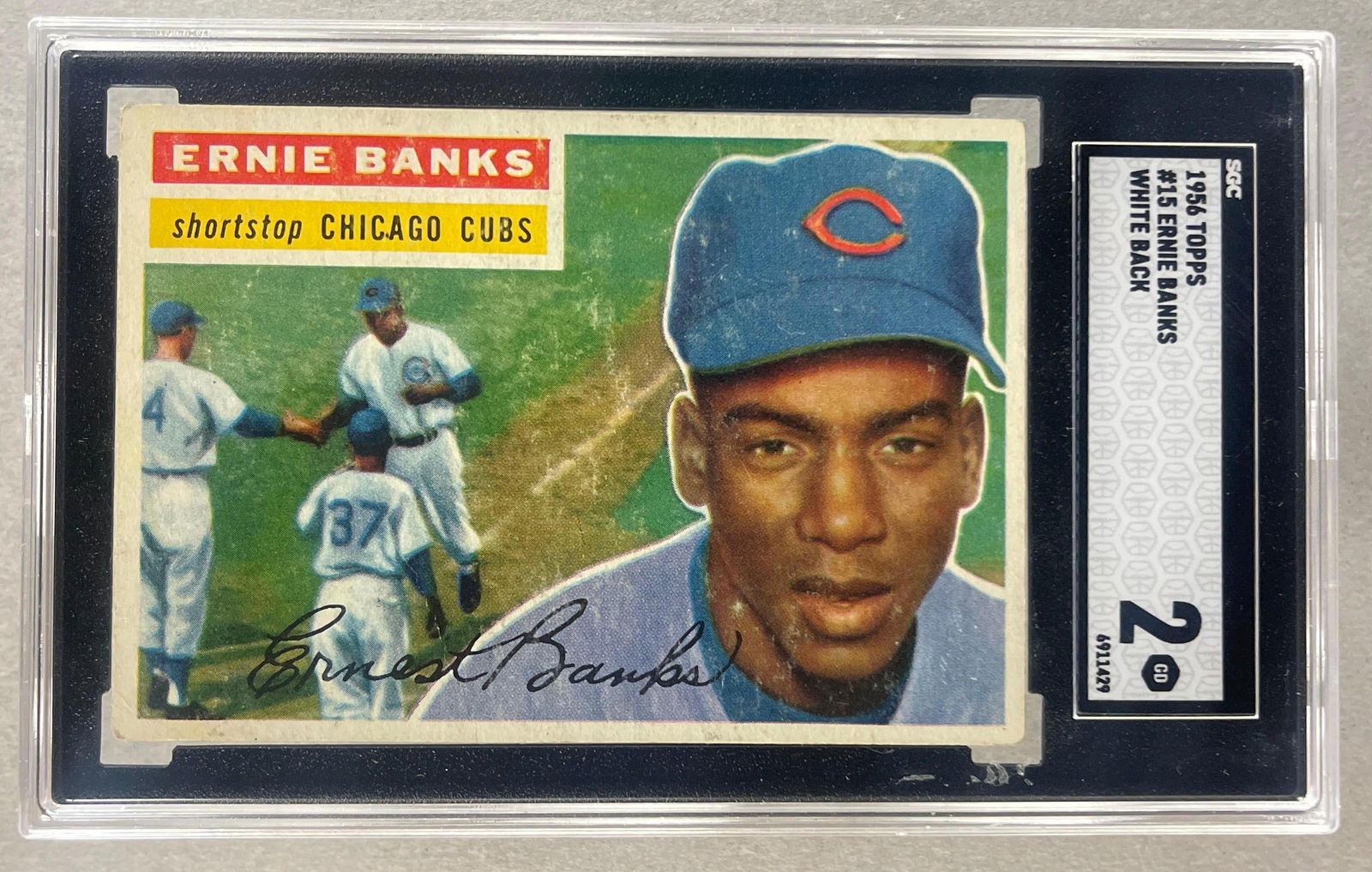 1956 Topps Ernie Banks #15 White Back SGC 2 (1 of 2)