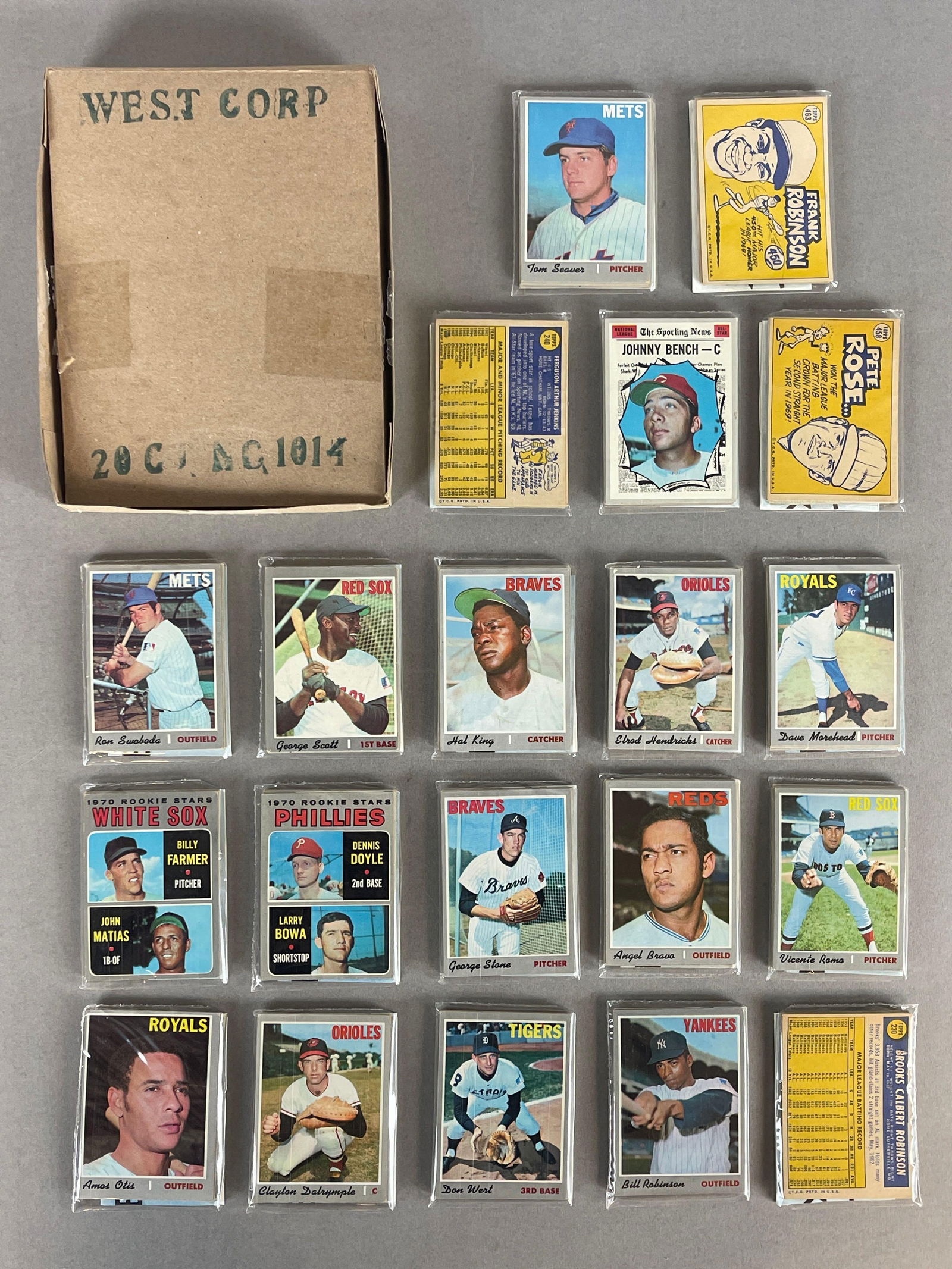 1970 Topps Baseball West Corps Cello Fun Pack Vending Box of 20 with HOFs Showing (1 of 5)