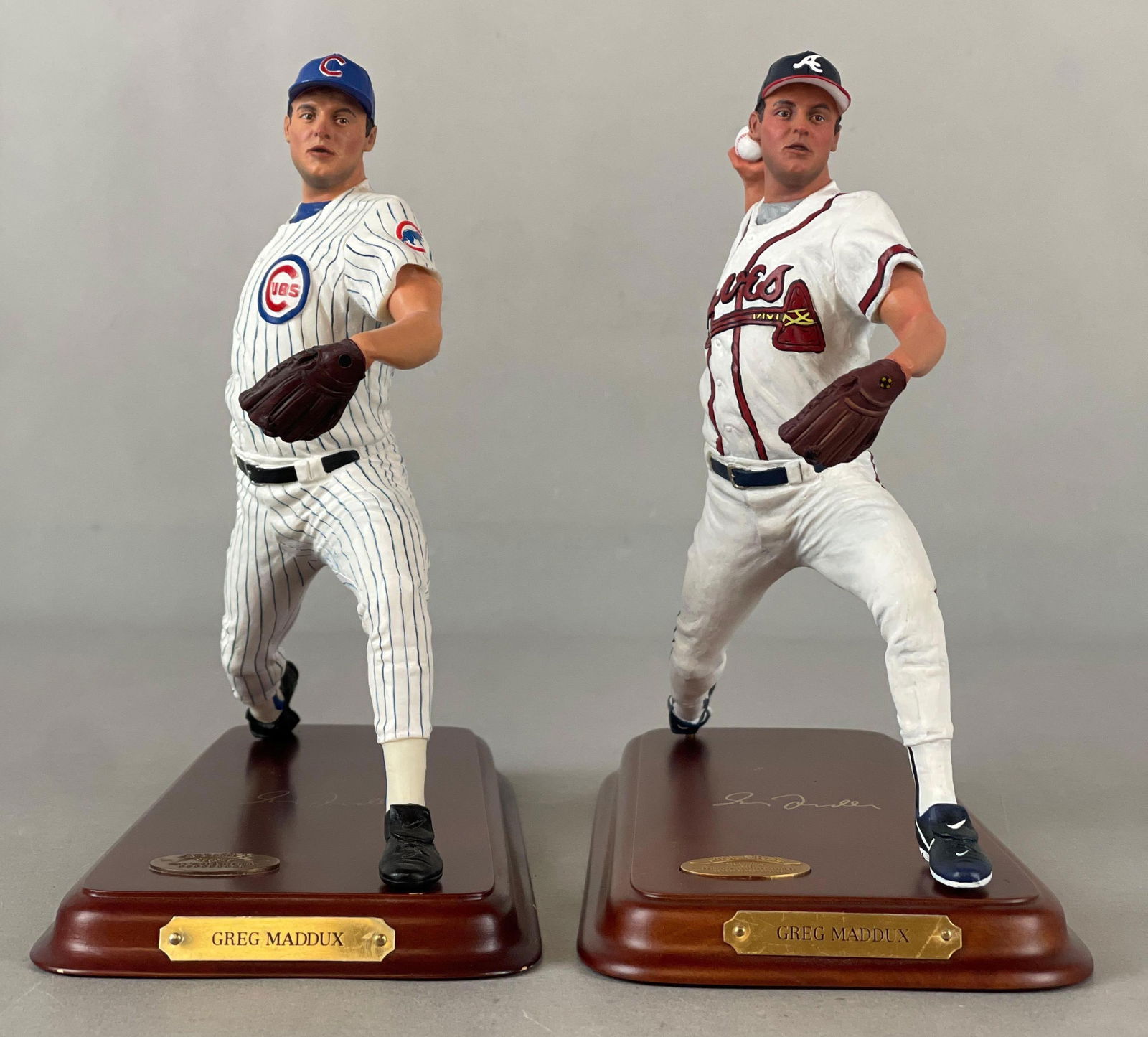 2 - Greg Maddux Danbury Mint All-Star Figurine Statues Cubs and Braves: Greg Maddux, Figurine Measures 4 1/2 x 9 1/2 x 8 1/2 Inches