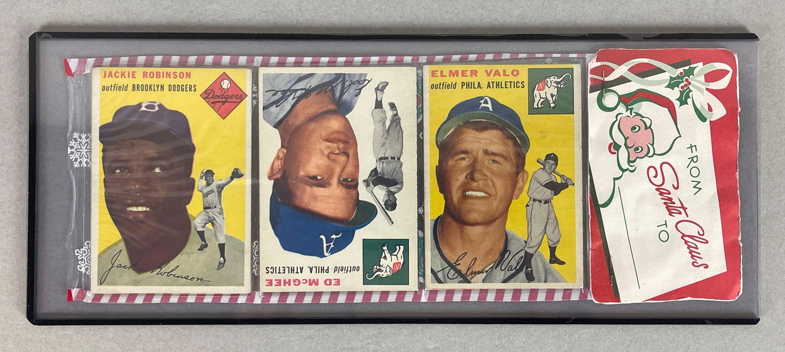 Rare 1954 Topps Baseball Christmas Rack Pack with Jackie Robinson on Top: Rare 1954 Topps Baseball Christmas Rack Pack with Jackie Robinson on Top