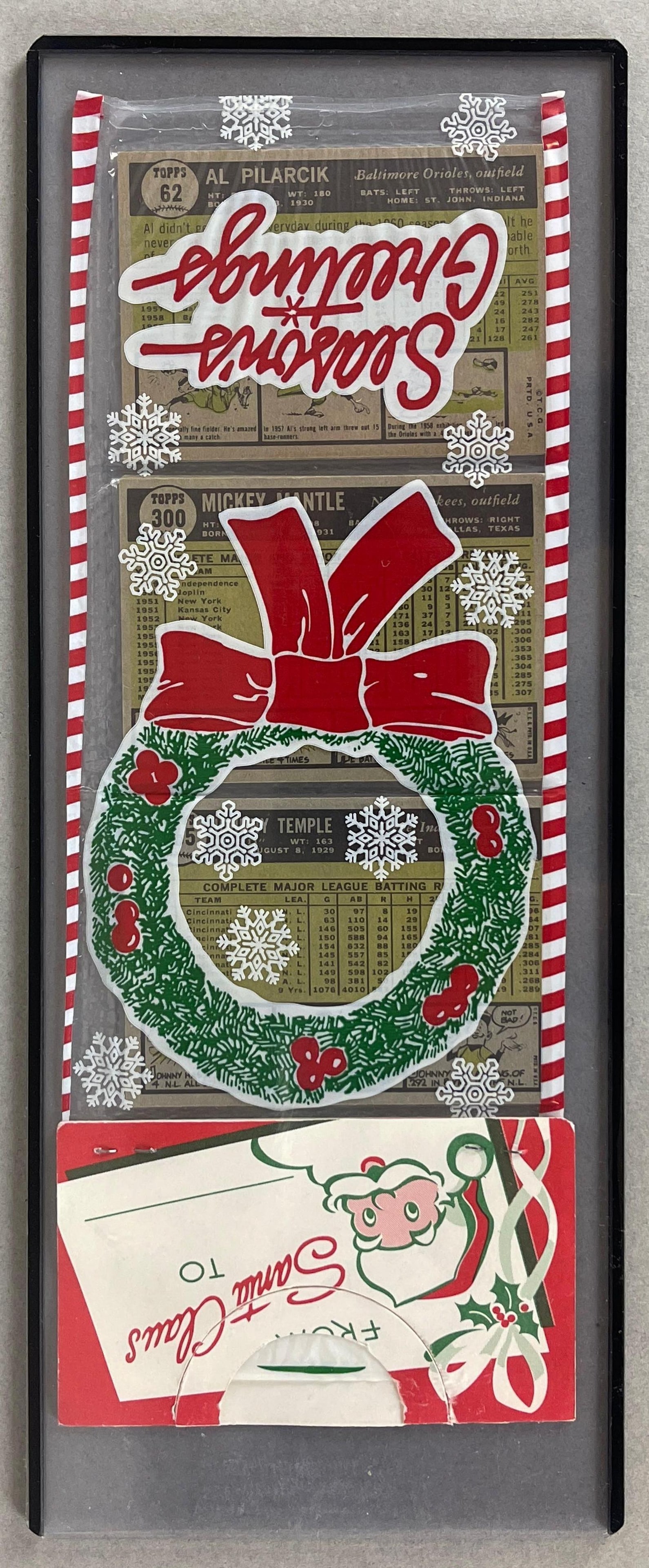 Rare 1961 Topps Baseball Christmas Rack Pack with Mickey Mantle on Back: 1961 Topps Baseball with Mickey Mantle on Back