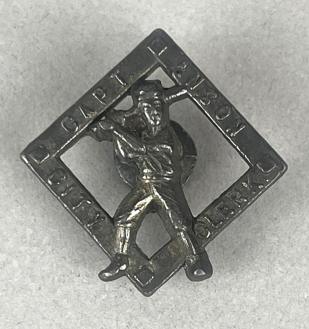 Rare 1905 Cap Anson for City Clerk Baseball Cuff Link or Lapel Stud: He did win the 1905 running for City Clerk, Very Rare Baseball Figure Cuff Link or Lapel Stud, Measures 1 1/8 Inches