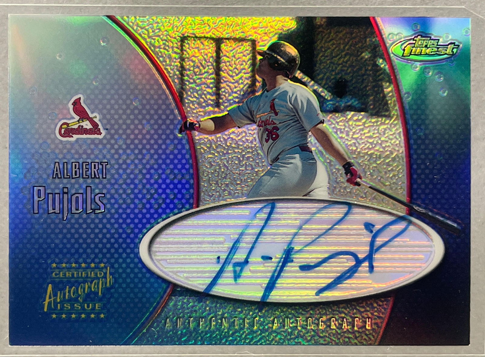 Rare 2001 Topps Finest Refractor Auto Albert Pujols #PA-AP Rookie: Great on card Rookie auto, Sharp card, Ready to Grade