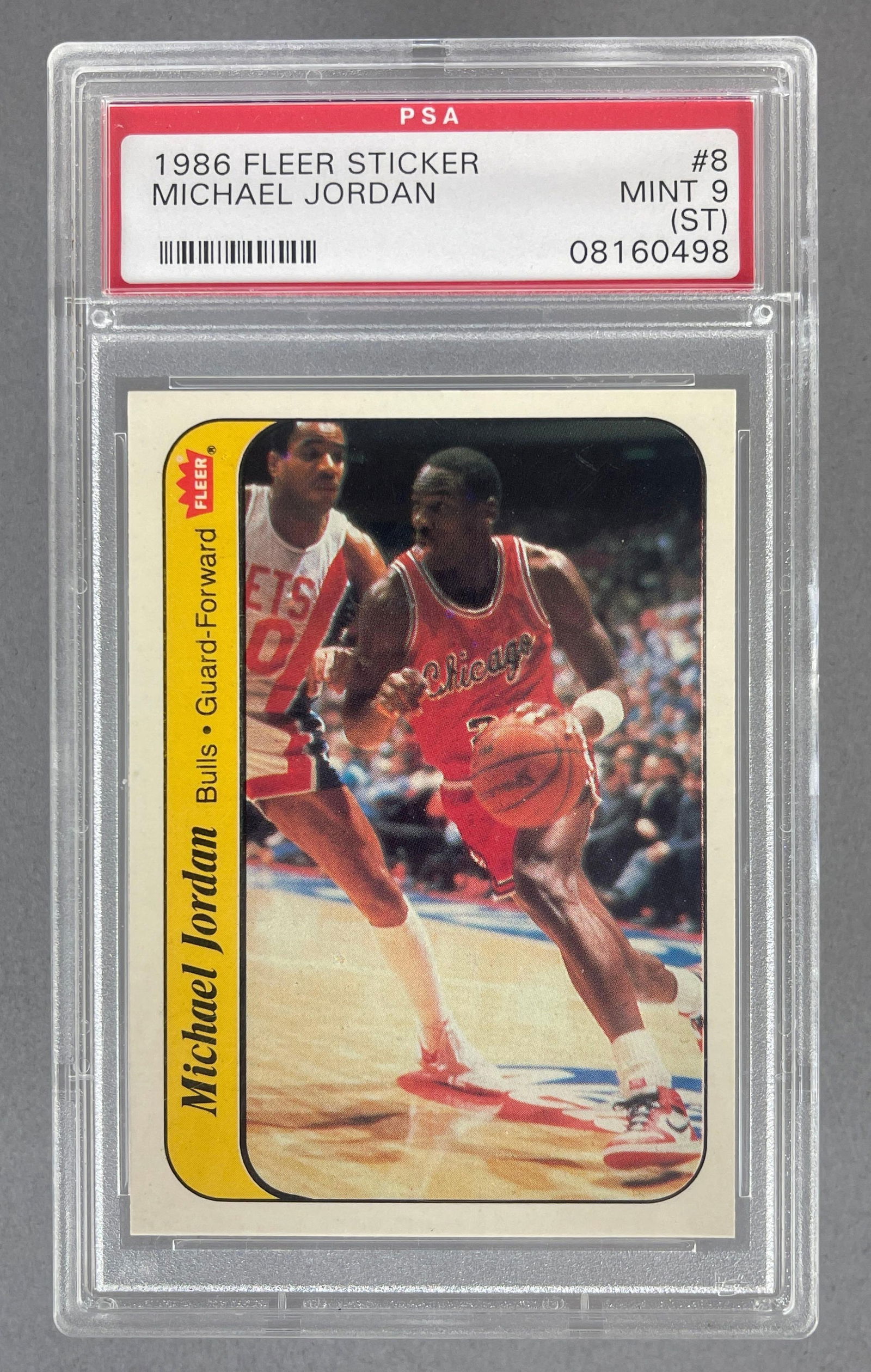1986 Fleer Sticker Michael Jordan #8 PSA 9 ST (1 of 2)