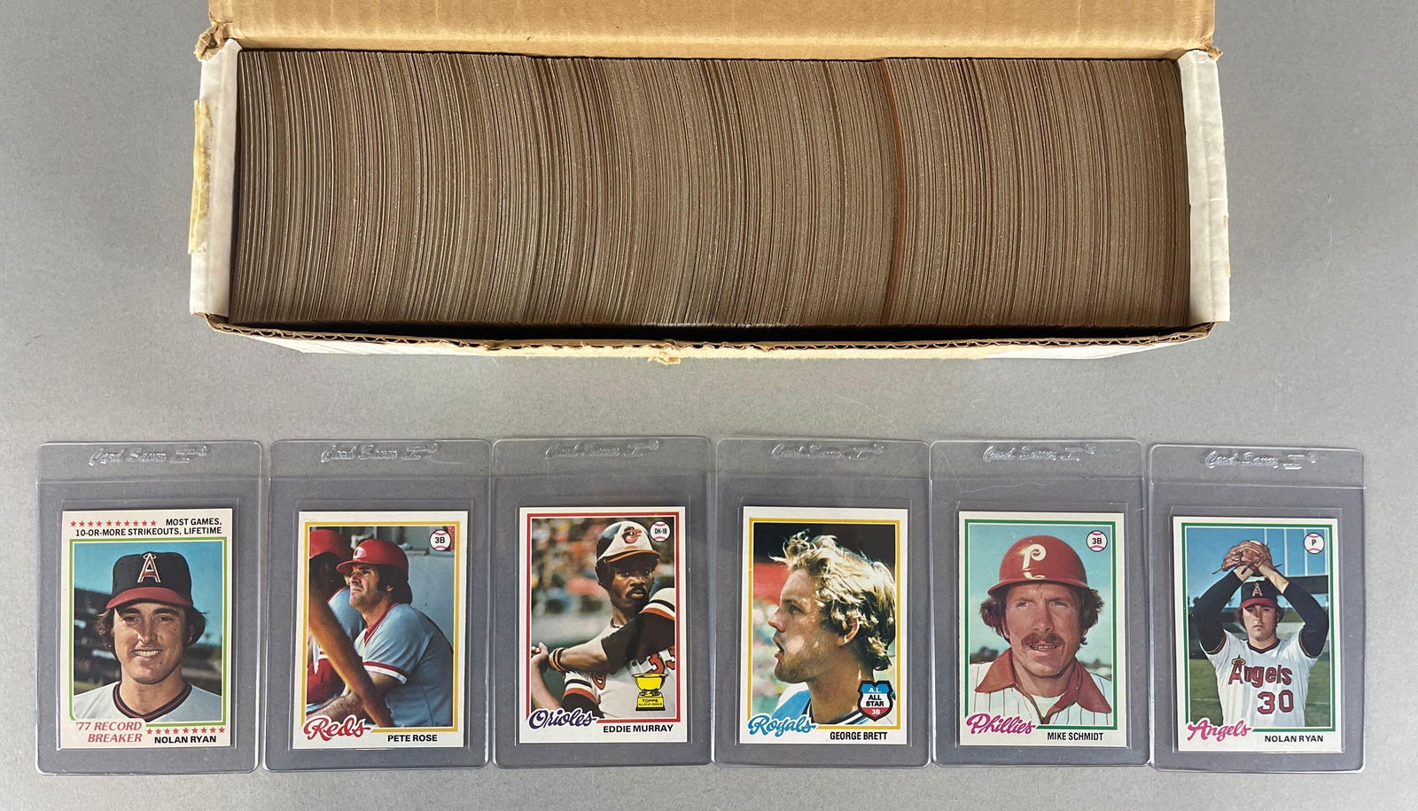 1978 Topps Baseball Complete High-Grade Set: Conditions vary, EXMT. Mint, Sharp Set, Does have some centering issues, This set was put together in the late 70s, early 80s, Includes Rose NM - Mint, Eddie Murray Rookie NM - Mint, Brett EXMT, Schmi