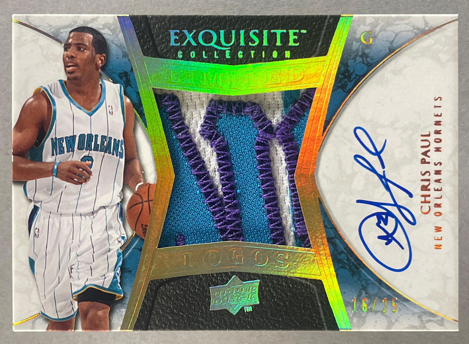 2008 Exquisite Limited Logos Patch Auto Chris Paul 16/25: Great looking patch auto, Sharp card 16/25