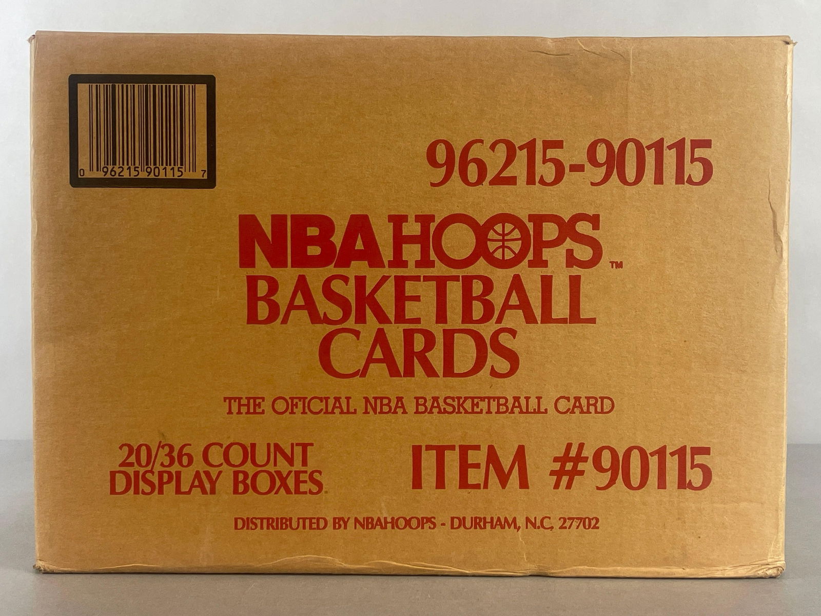 1990 - 91 NBA Hoops Series 1 Basketball Factory Sealed Case of 20 - Boxes: Case #96215-90115, Caution Heavy