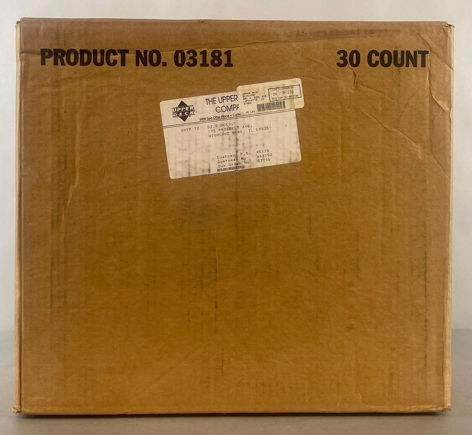 1991 Upper Deck Basketball Low Series Locker Box, Case of 30 - Boxes: Case #03181, Caution heavy