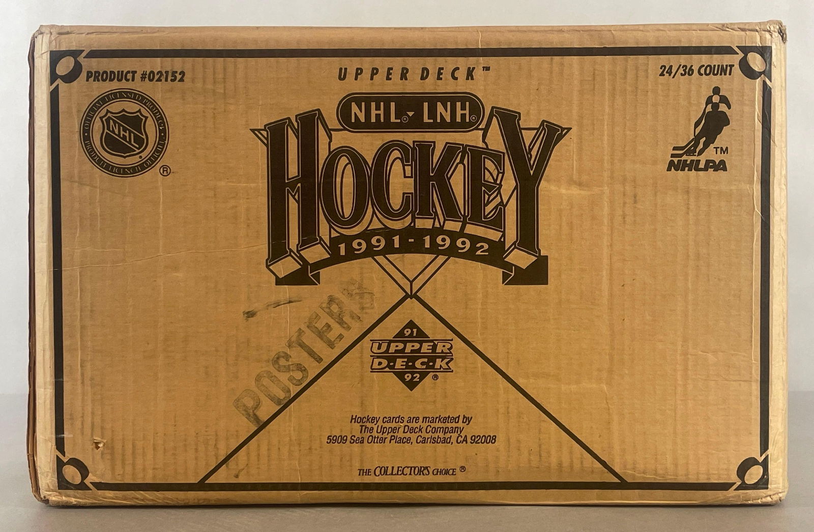 1991 - 92 Upper Deck Hockey Factory Sealed Wax Box Case of 24 - Boxes: Case #02152, Caution heavy