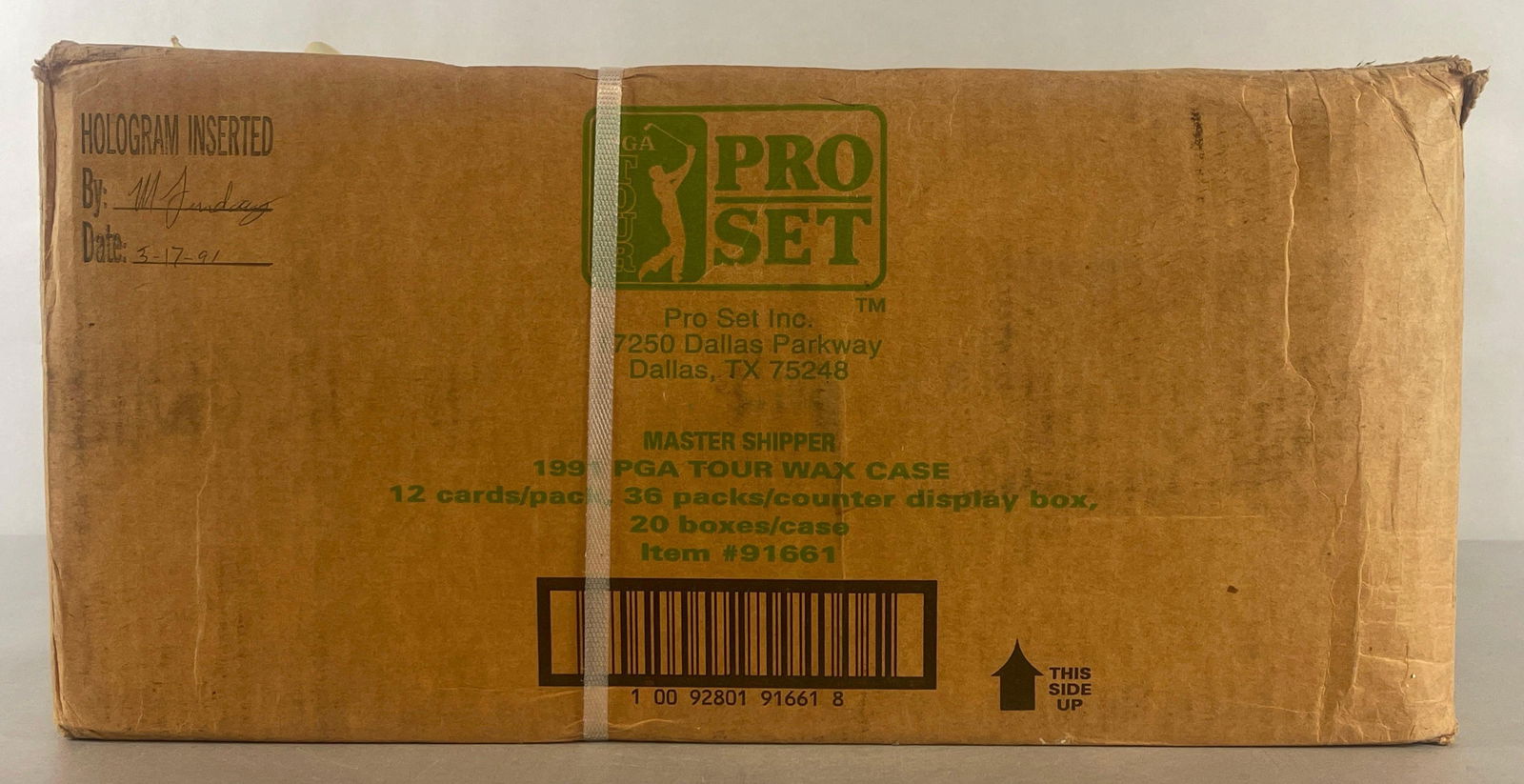 1991 Pro Set Golf Factory Sealed Wax Box Case of 20 - Boxes: Case #91661, Some tape is torn however has never been opened, Caution heavy