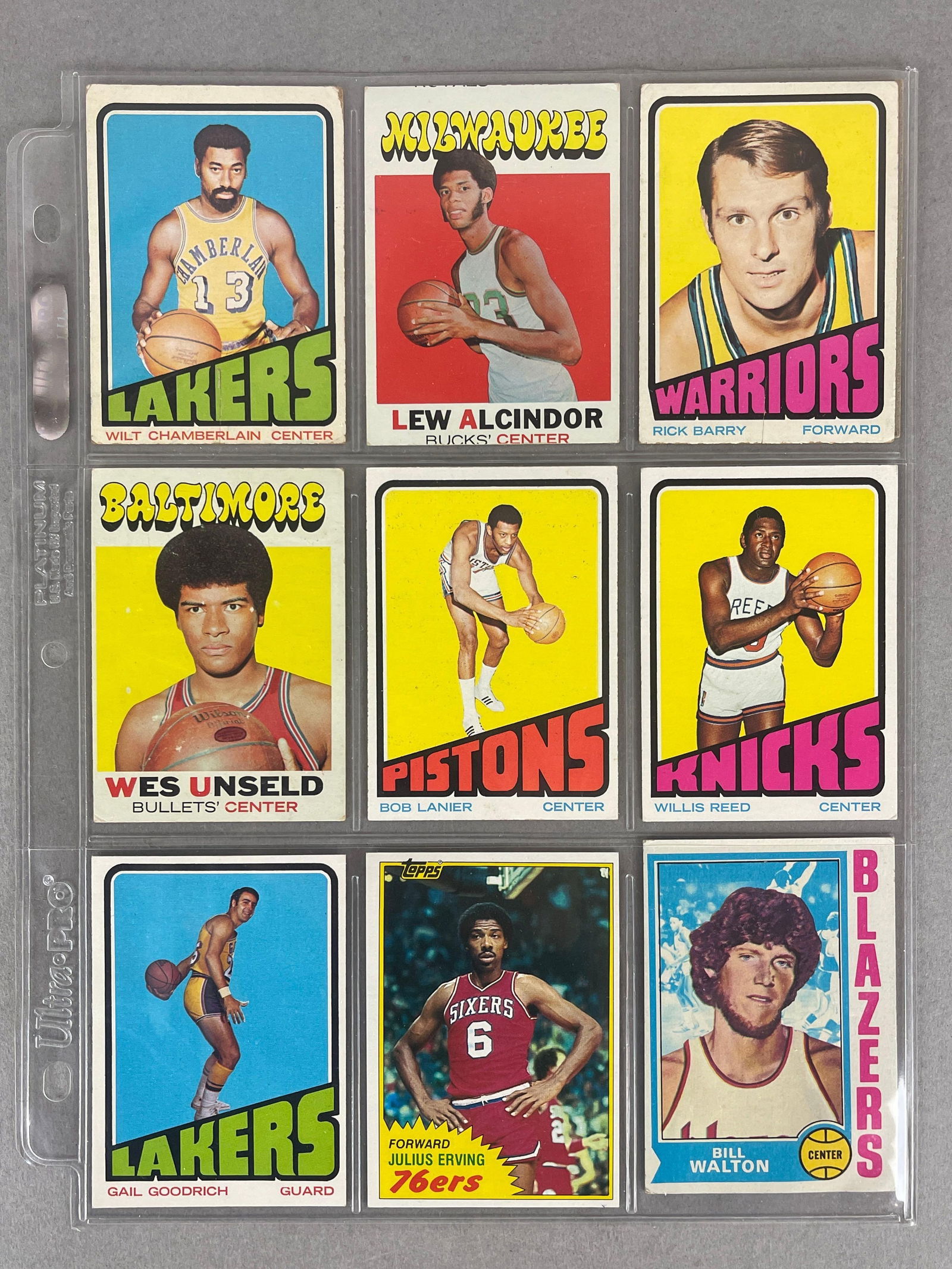 10 - 1971 - 81 Topps Basketball HOFs with Lew Alcindor (1 of 2)