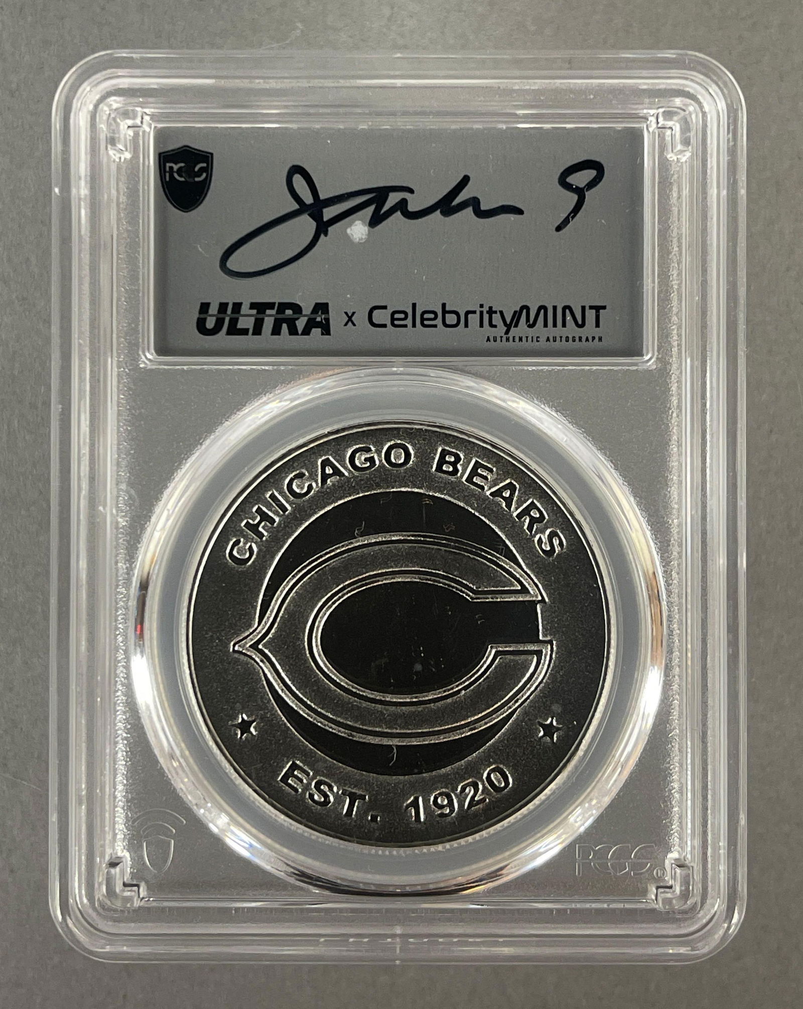 2025 PCGS Chicago Bears Jim McMahon Auto 1 oz .999 Silver Round GEM PL: 2025 PCGS Chicago Bears Jim McMahon Auto 1 oz .999 Silver Round GEM PL