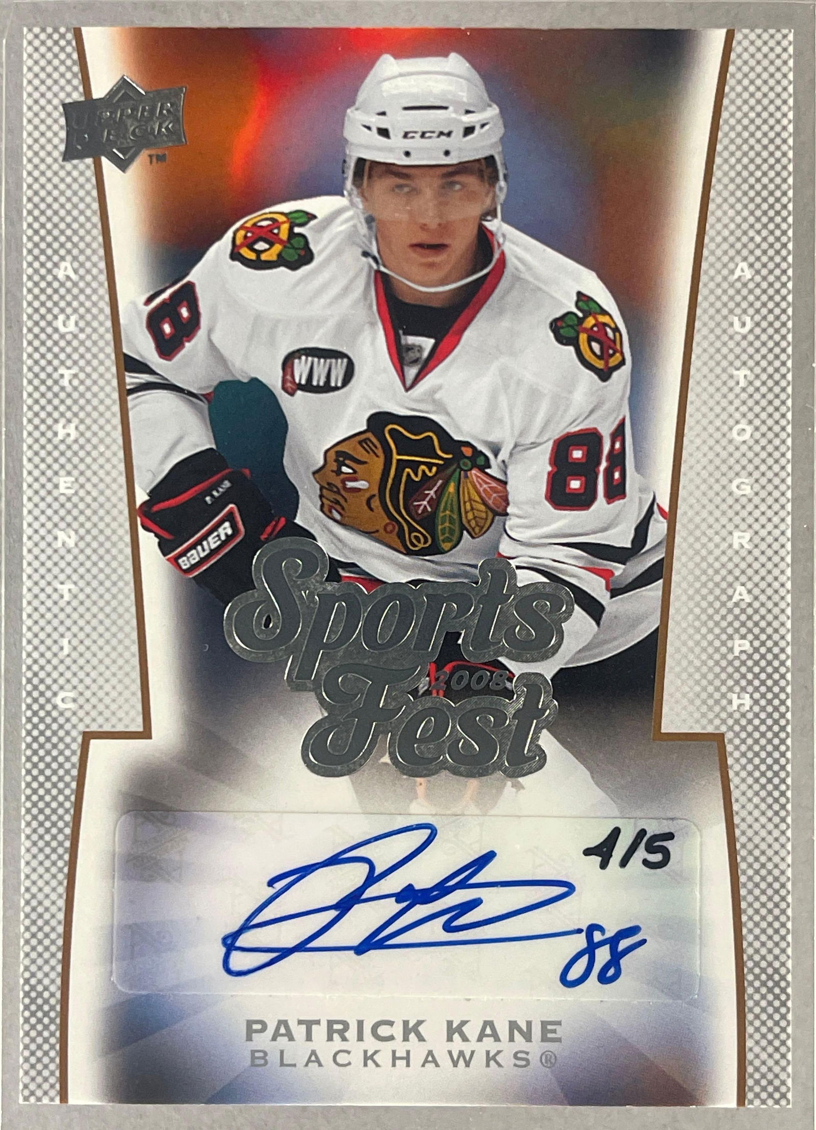 Rare 2008 Upper Deck Sports Fest Auto Patrick Kane 4/5: Super Rare Sports Fest Auto Patrick Kane, Ready to Grade 4/5