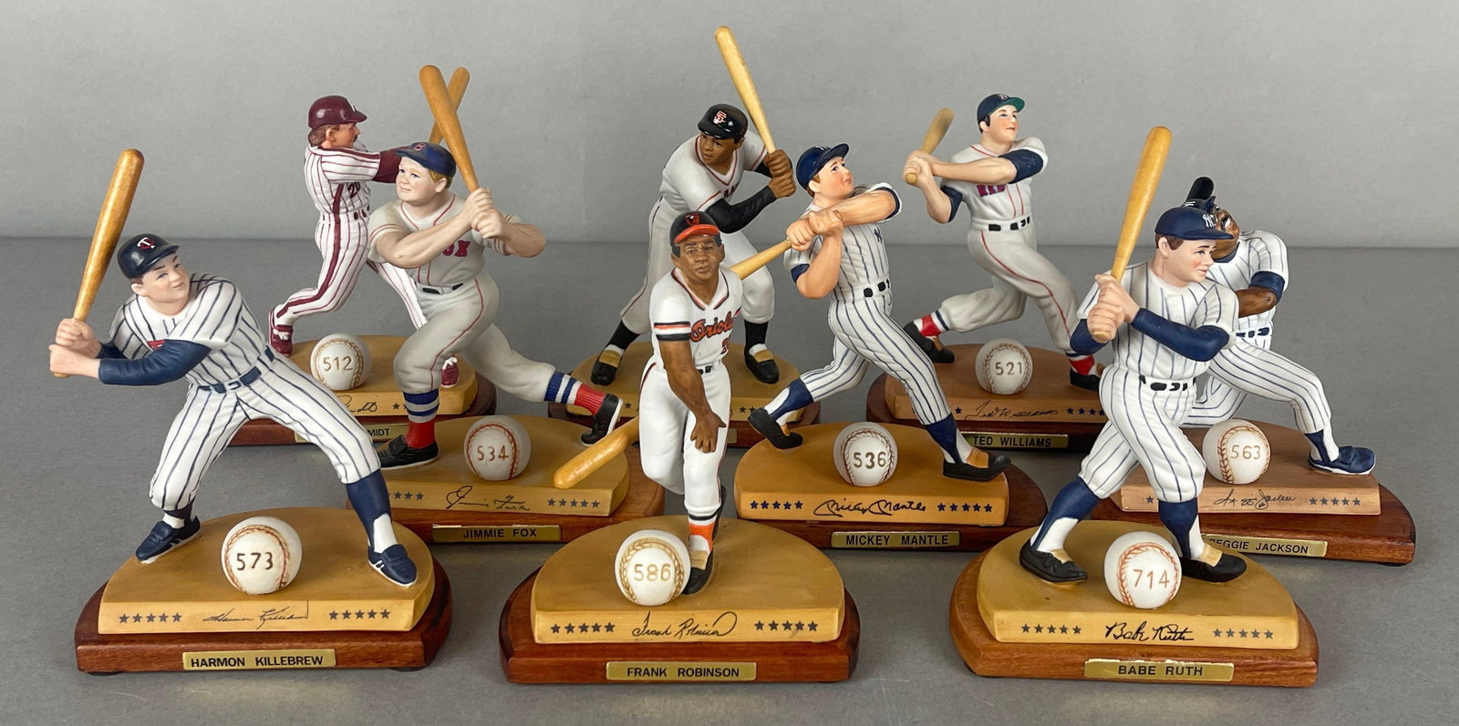 9 - 1993 Sports Impressions Legendary Hitters 500 Home Run Club Figures: Includes Babe Ruth, Mickey Mantle, Willie Mays, Jimmie Foxx, and More, Largest Measures 5 x 3 x 6 Inches