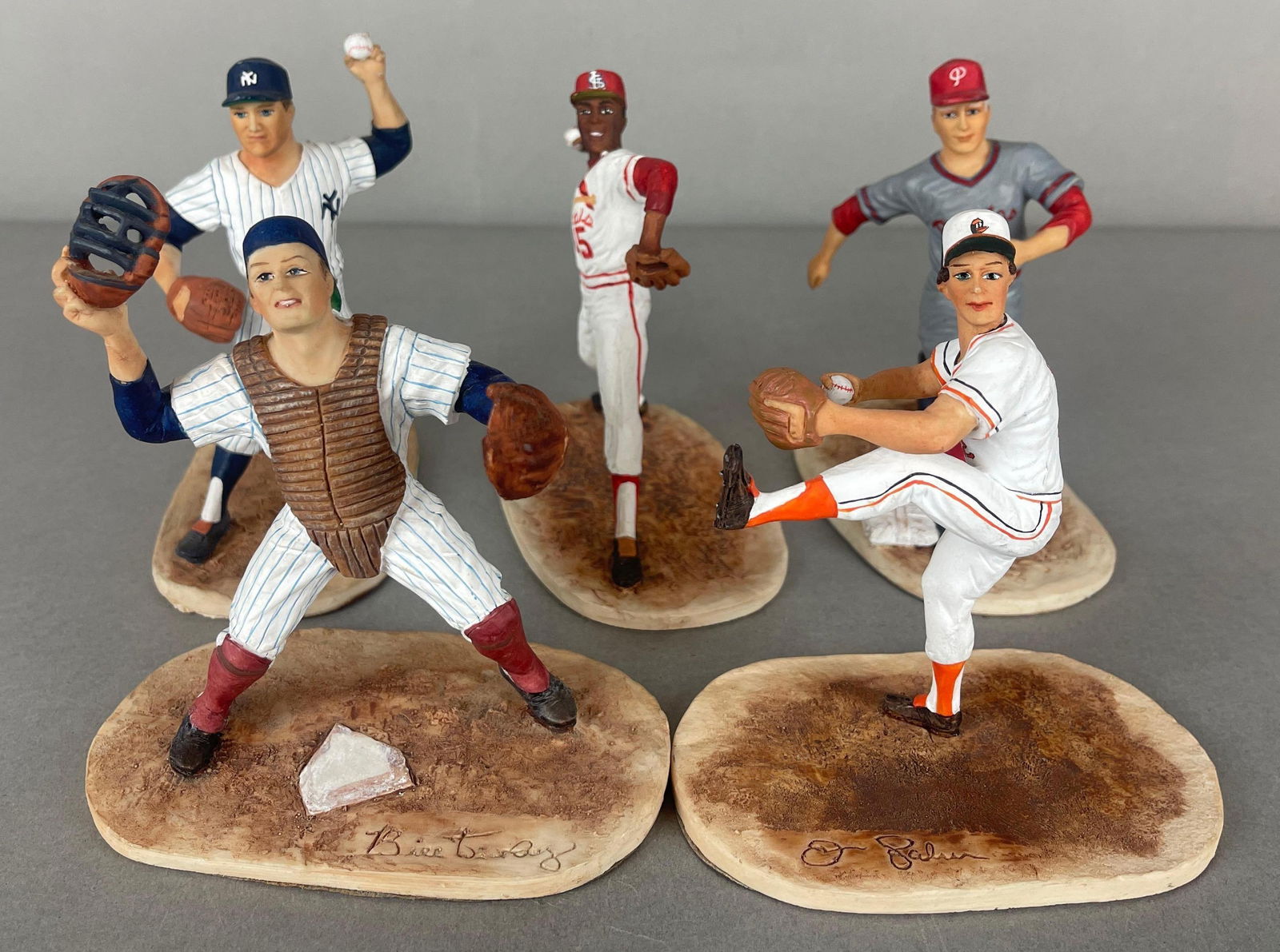 5 - 1990 - 91 ProSport Creation Figures /3000: Includes Bob Gibson, Whitey Ford, Jim Palmer, Bill Terry, and Richie Ashburn Figures, Measures 5 x 3 x 6 Inches
