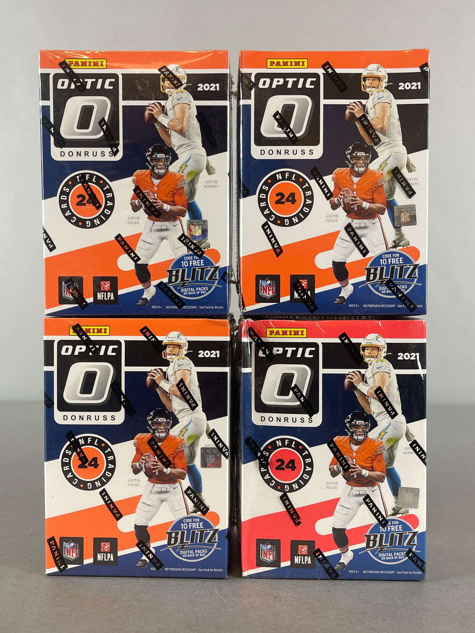 4 - 2021 Donruss Optic Football Blaster Boxes: 6 - Packs per box, 4 - Cards per pack