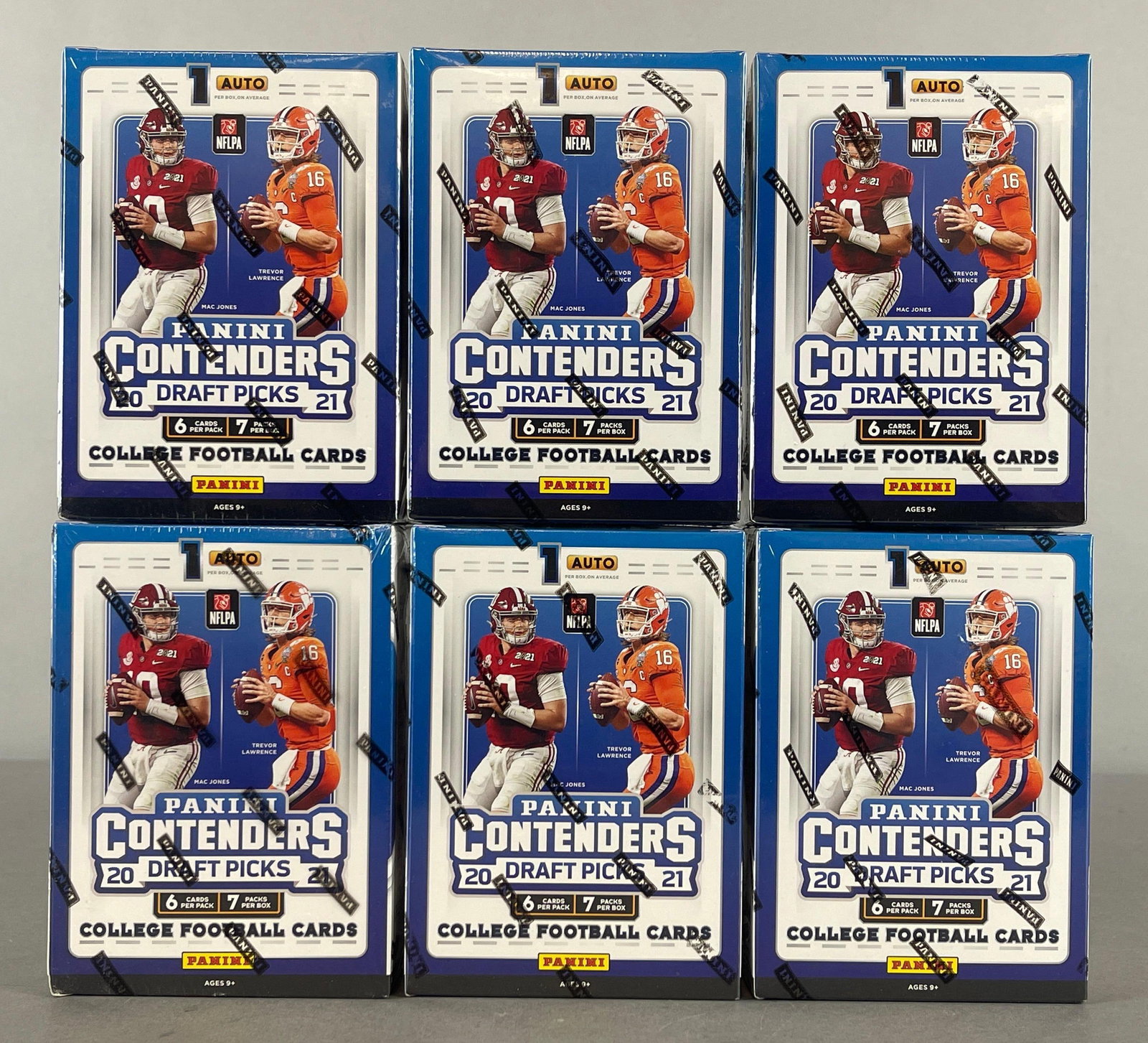 6 - 2021 Panini Contenders Draft Picks Football Blaster Boxes: 7 - Packs per box, 6 - Cards per pack