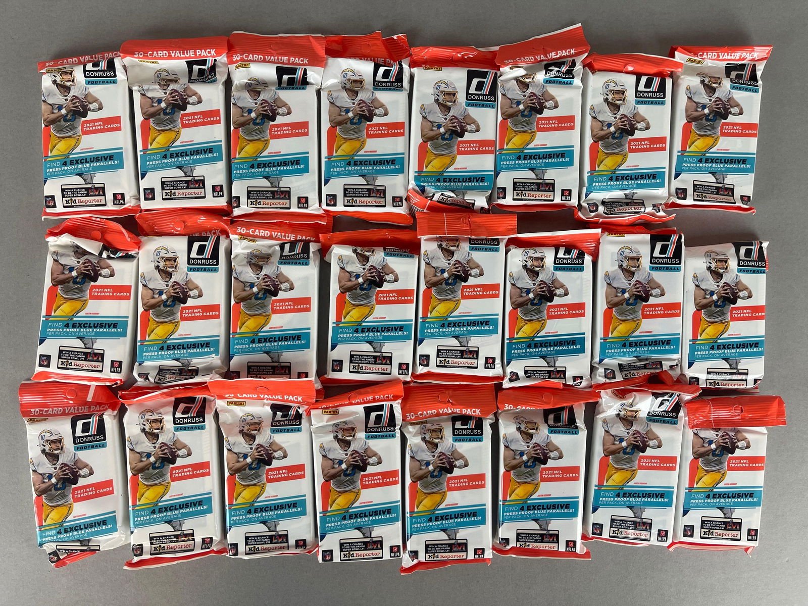 24 - 2021 Donruss Football Value Packs: 30 - Cards per pack