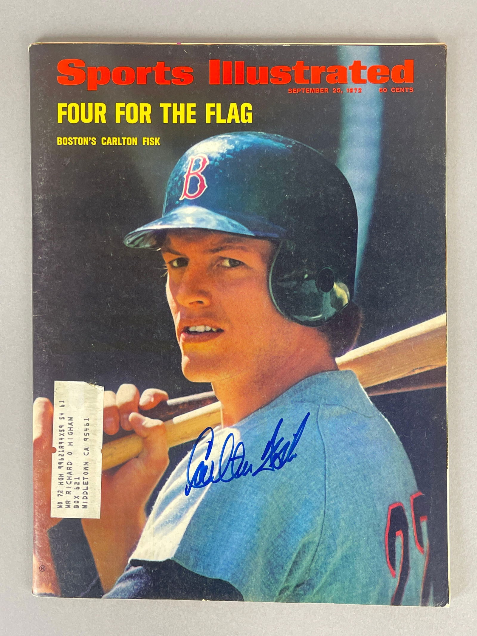 Carlton Fisk Signed 1972 Sports Illustrated with JSA COA: Autographed Carlton Fisk, September 25, 1972 Sports Illustrated with JSA COA