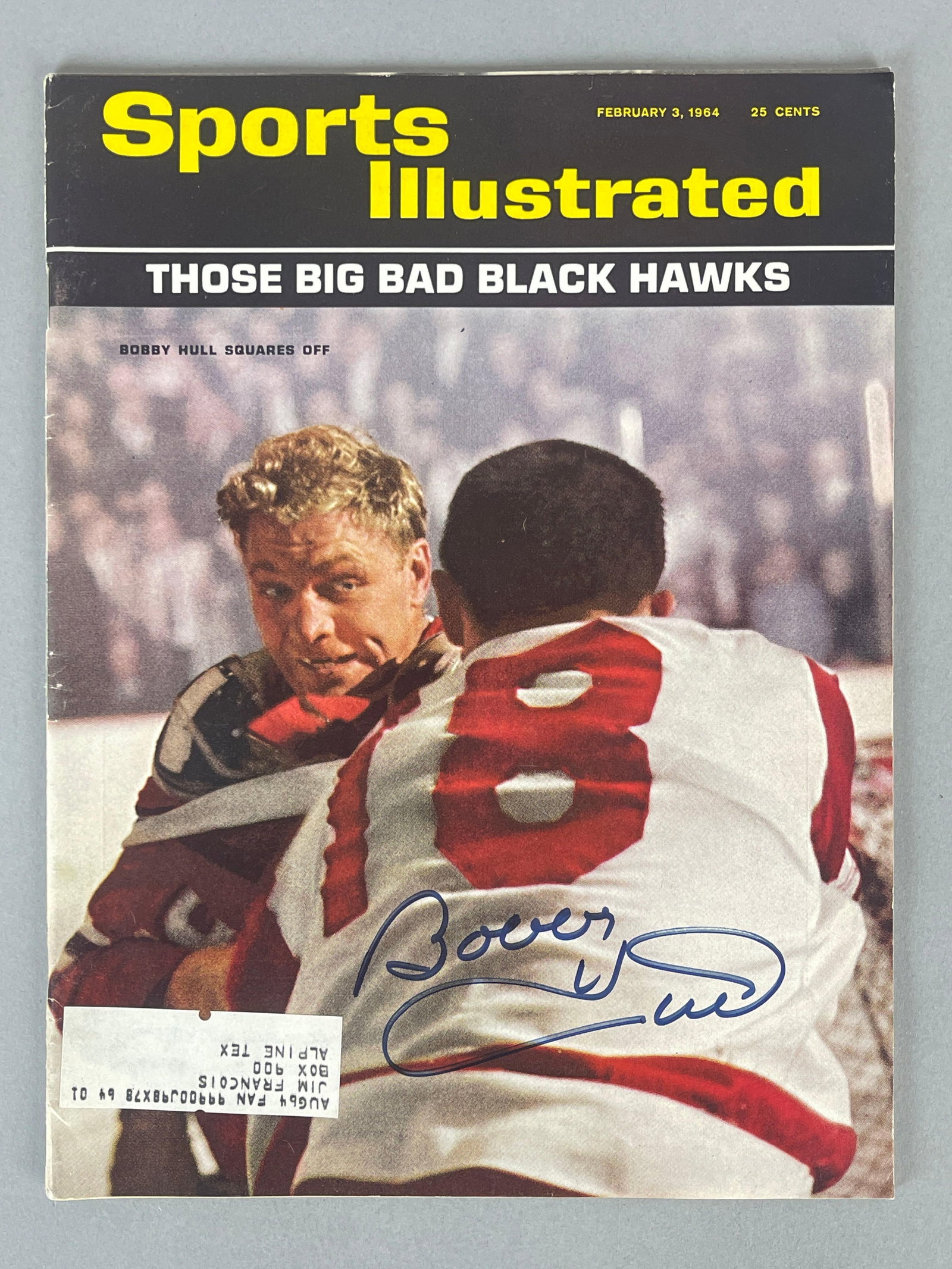 Bobby Hull Signed 1964 Sports Illustrated with JSA COA: February 3, 1964 Sports Illustrated, Autographed Bobby Hull, with JSA COA