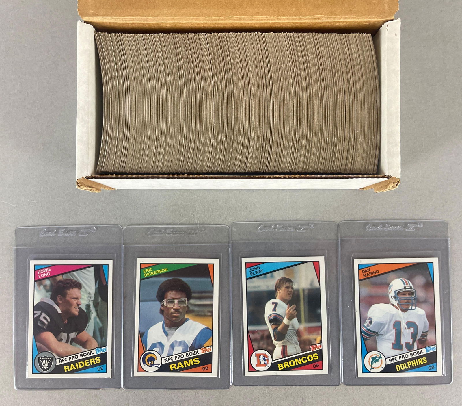 1984 Topps Football Complete High-Grade Set: Conditions vary, EXNT - NMMT, Includes Marino, Elway, Dickerson, and Long Rookies, and More