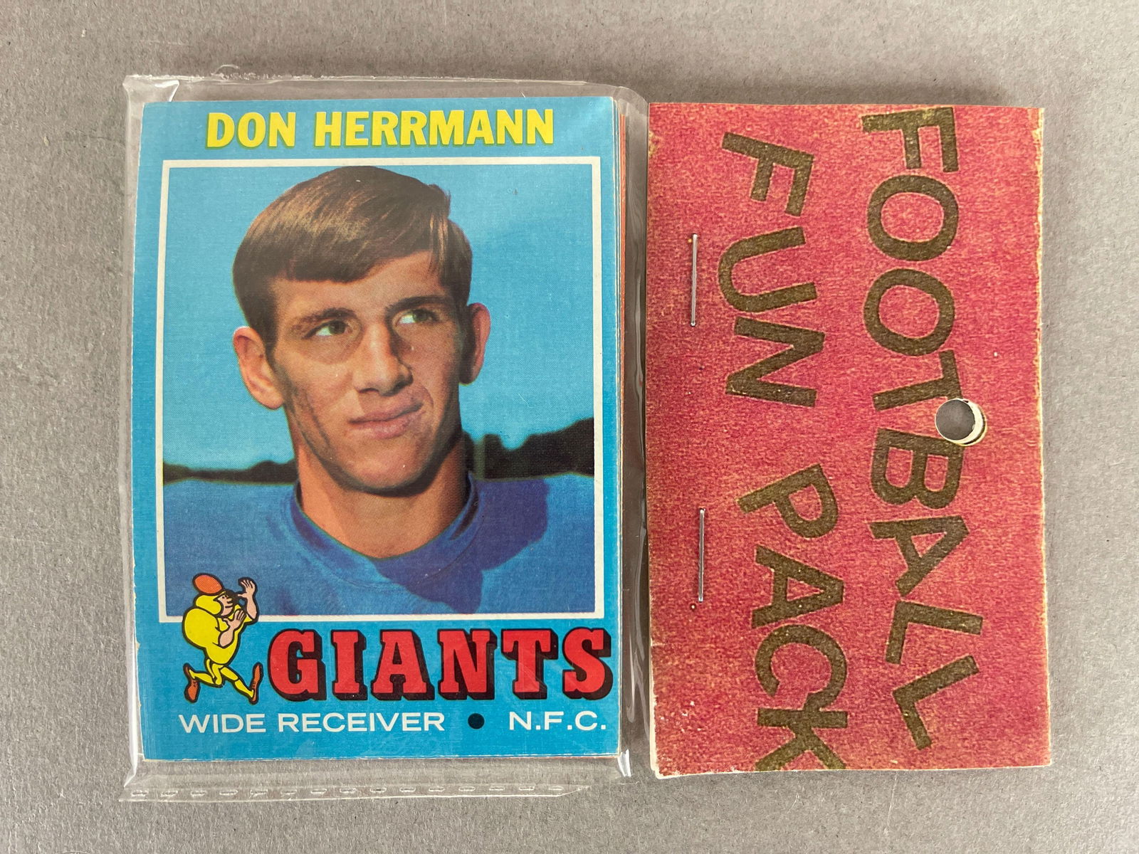 1971 Topps Football West Corps Cello Fun Pack with Dick Butkus on Back: Dick Butkus on the back, Possible Terry Bradshaw Rookie, 10 - Cards per pack, West Corps was a repacking company in the 1970s