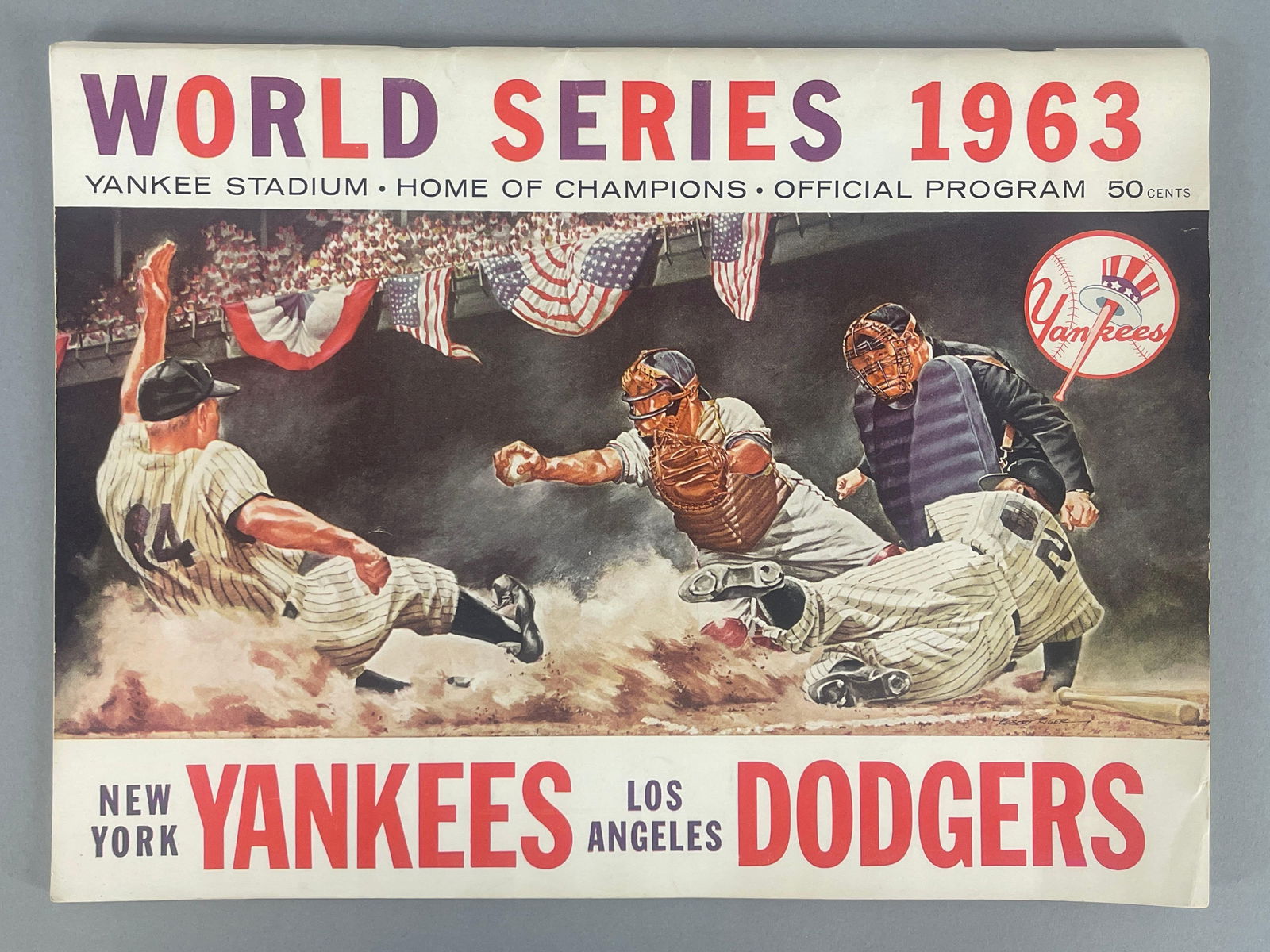 1963 World Series Program New York vs Los Angles Dodgers: Dodgers win 4 - 0