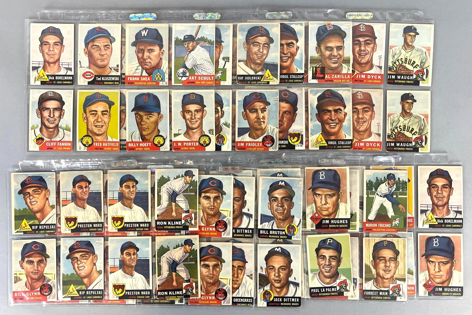 80 - 1953 Topps Baseball Cards with Stars: Conditions vary, Low - VGEX, Include Ted Kluszewski, and More