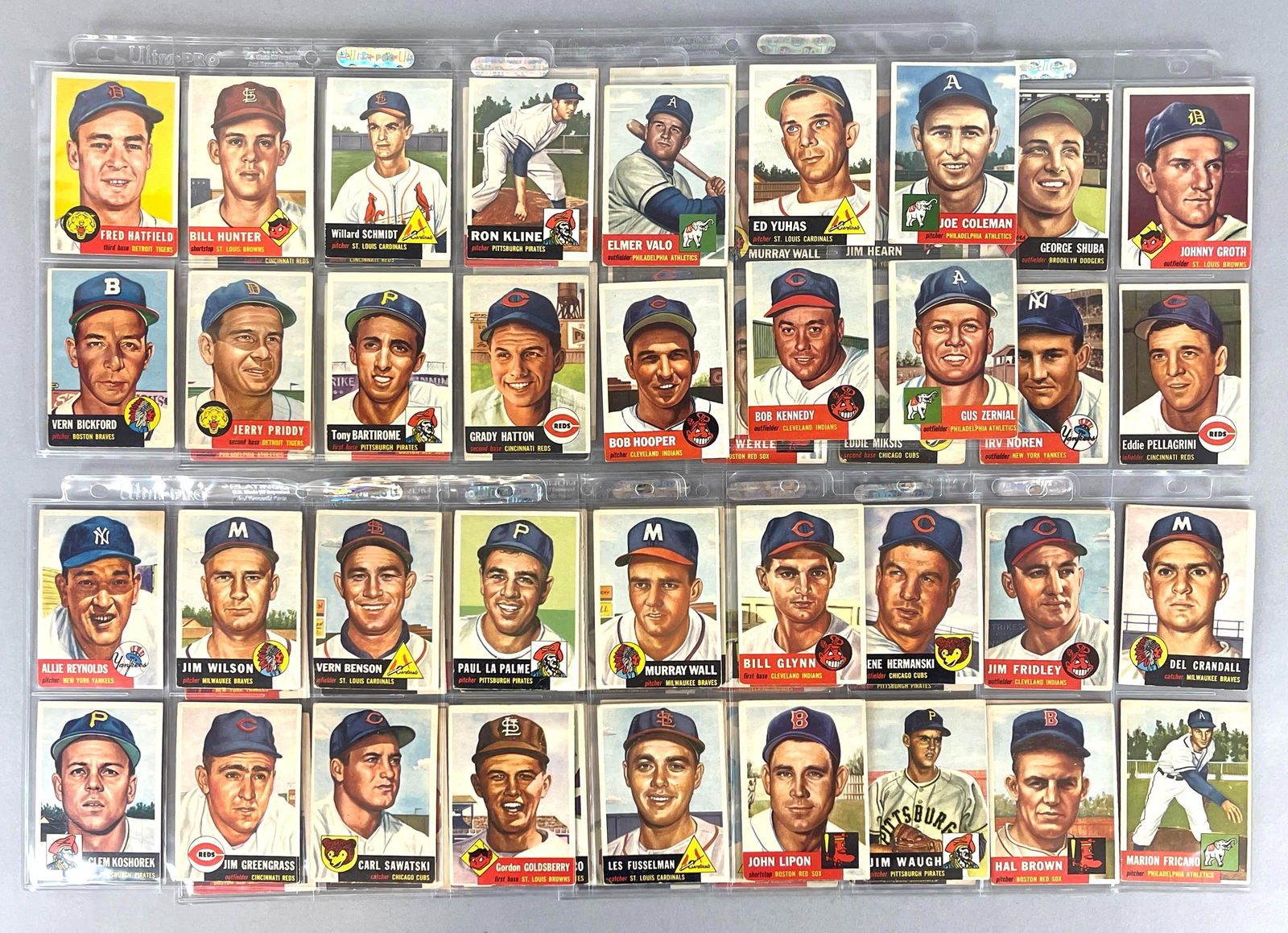80 - 1953 Topps Baseball Cards with HOF and Stars: Conditions vary, Low - VGEX
