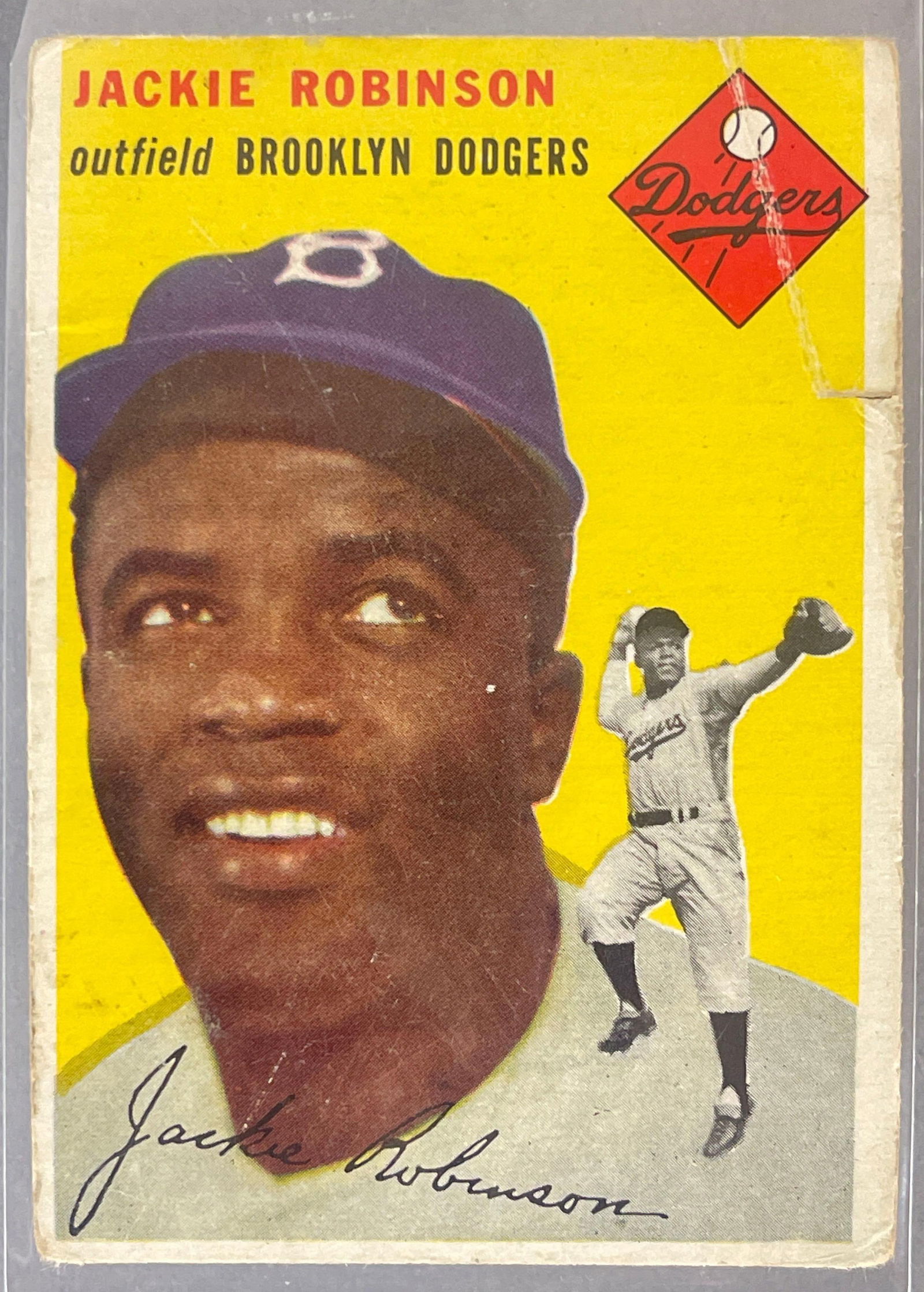 1954 Topps Jackie Robinson #10: 1954 Topps Jackie Robinson #10, Low