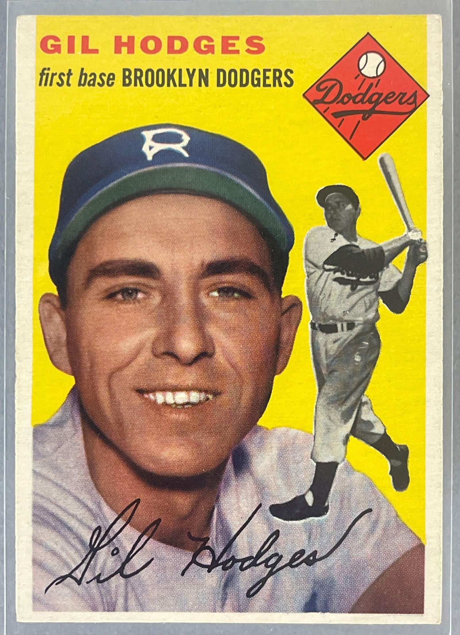 1954 Topps Gil Hodges #102: 1954 Topps Gil Hodges #102, Sharp cards, EX