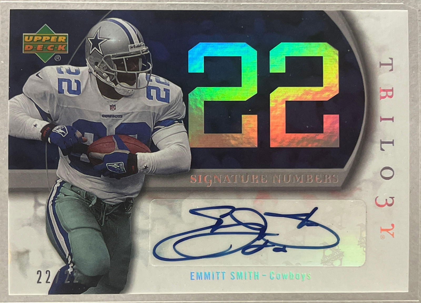 2007 Upper Deck Trilogy Signature Number Auto Emmitt Smith 22/22 Numbers Matching (1 of 2)