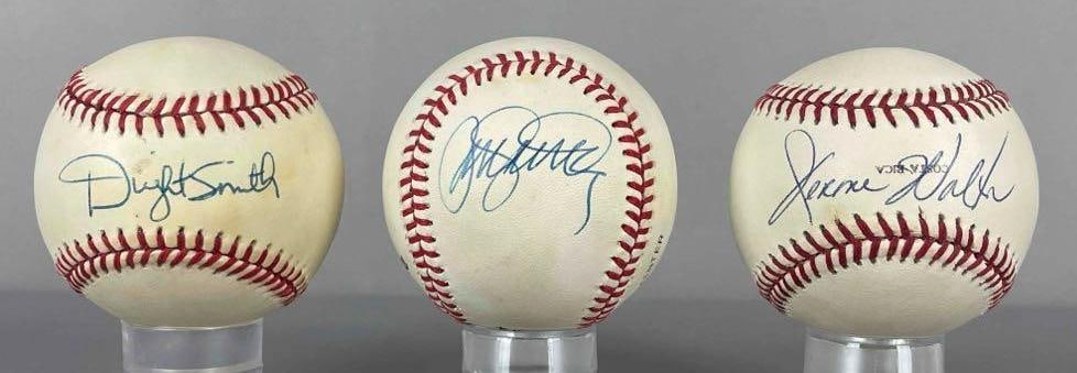 Ryne Sandberg, Dwight Smith, Jerome Walton, Signed Baseballs: Chicago Cubs, Autographed Ryne Sandberg, Dwight Smith, Jerome Walton, We guarantee these to pass a 3rd party authentication
