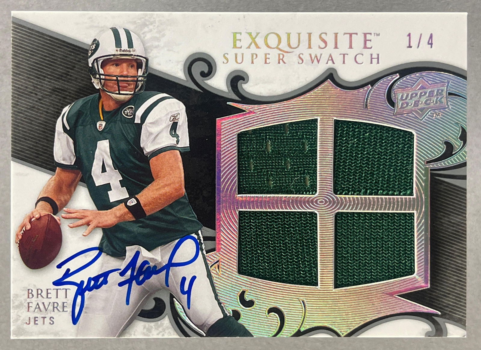 2008 Exquisite Super Swatch Silver Auto Brett Favre 1/4 (1 of 2)