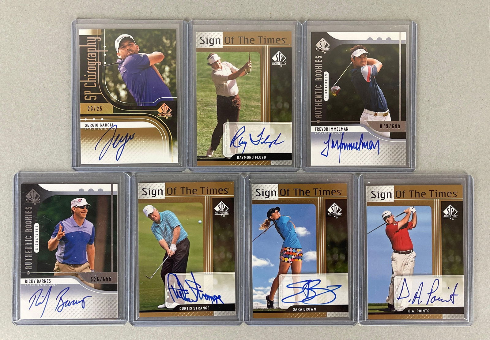 7 - 2012 SP Authentic Golf Signed Cards with Sergio Garcia 23/25, and More (1 of 2)
