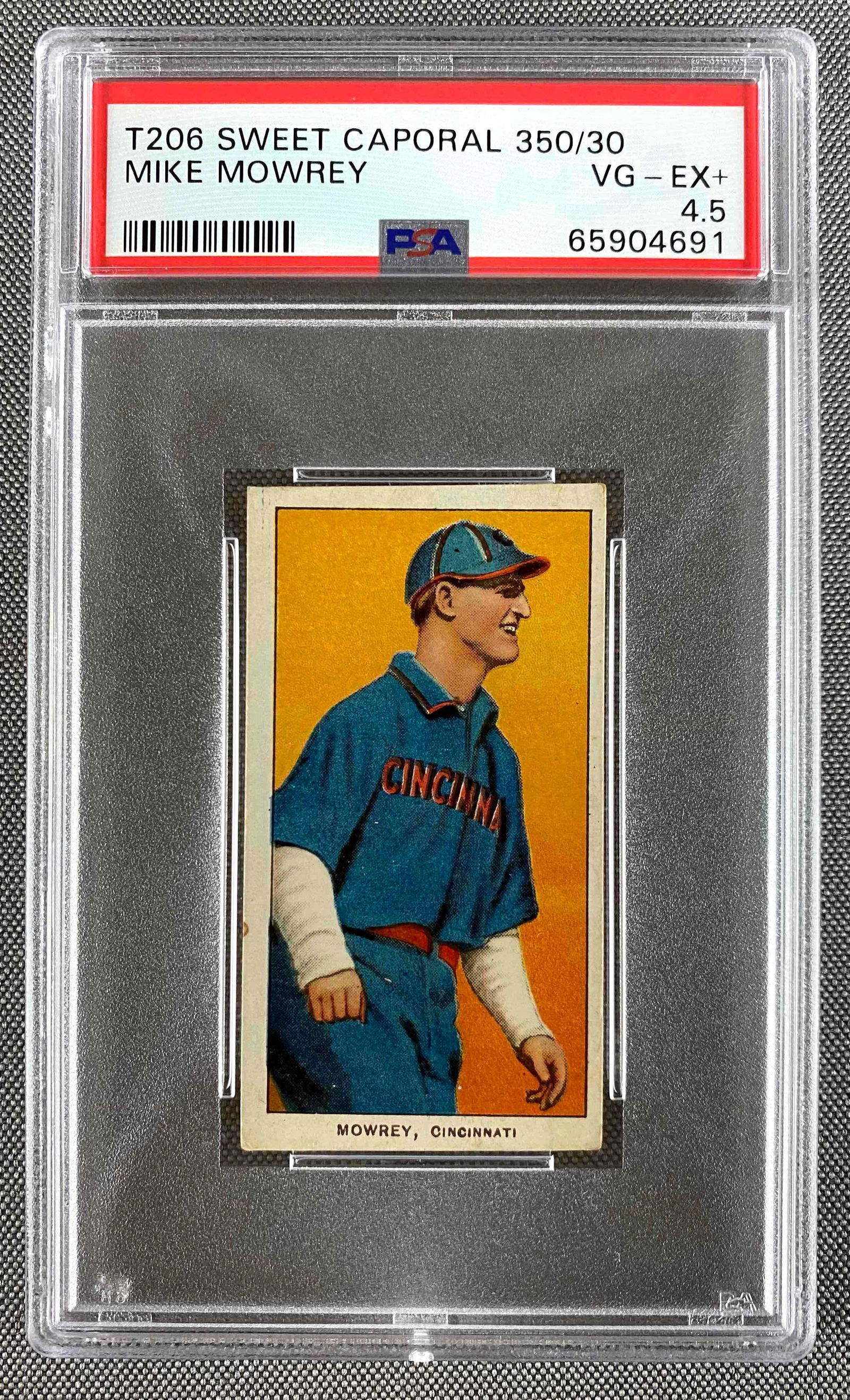 1909 T206 Mike Mowrey Sweet Caporal 350/30 PSA 4.5: 1909 T206 Mike Mowrey Sweet Caporal PSA 4.5 VGEX+