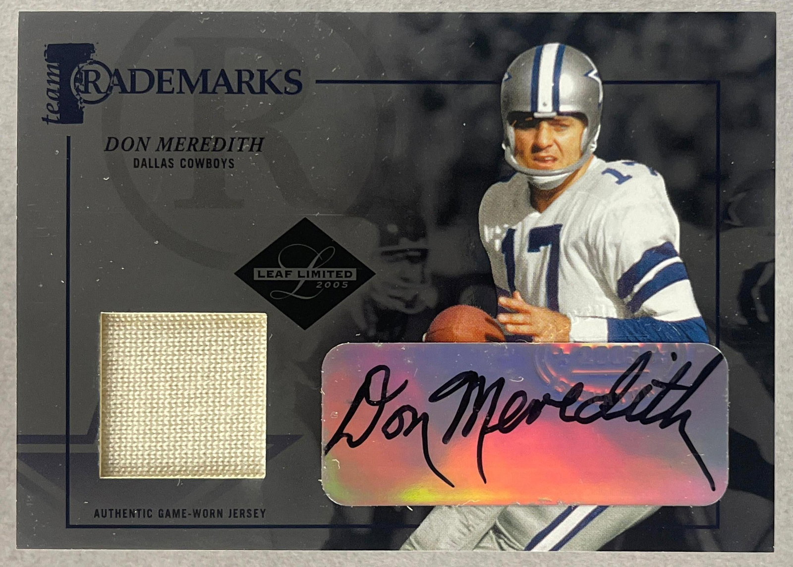 2005 Leaf Limited Trademarks Auto Jersey Don Meredith 29/50: 2005 Leaf Limited Trademarks Auto Jersey Don Meredith 29/50
