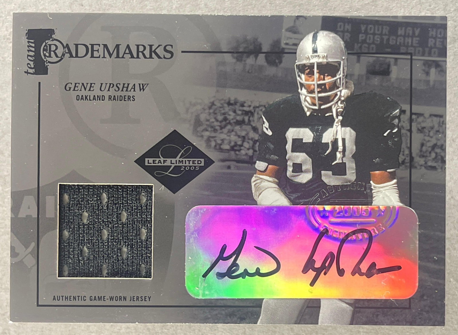2005 Leaf Limited Trademarks Auto Jersey Gene Upshaw 10/50: Nice auto jersey Gene Upshaw 10/50